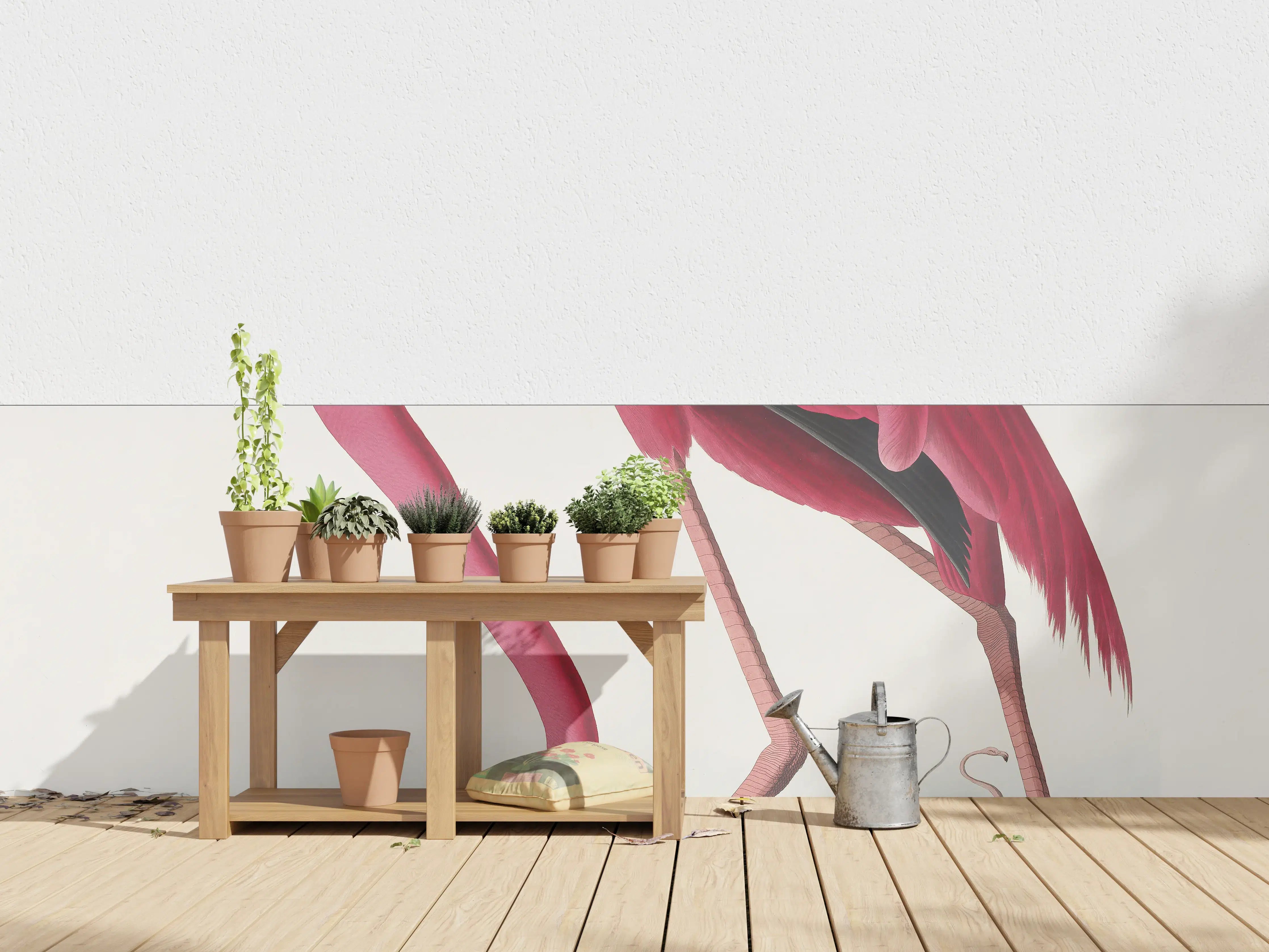 Wandverkleidung außen - Pinker Flamingo - John James Audubon