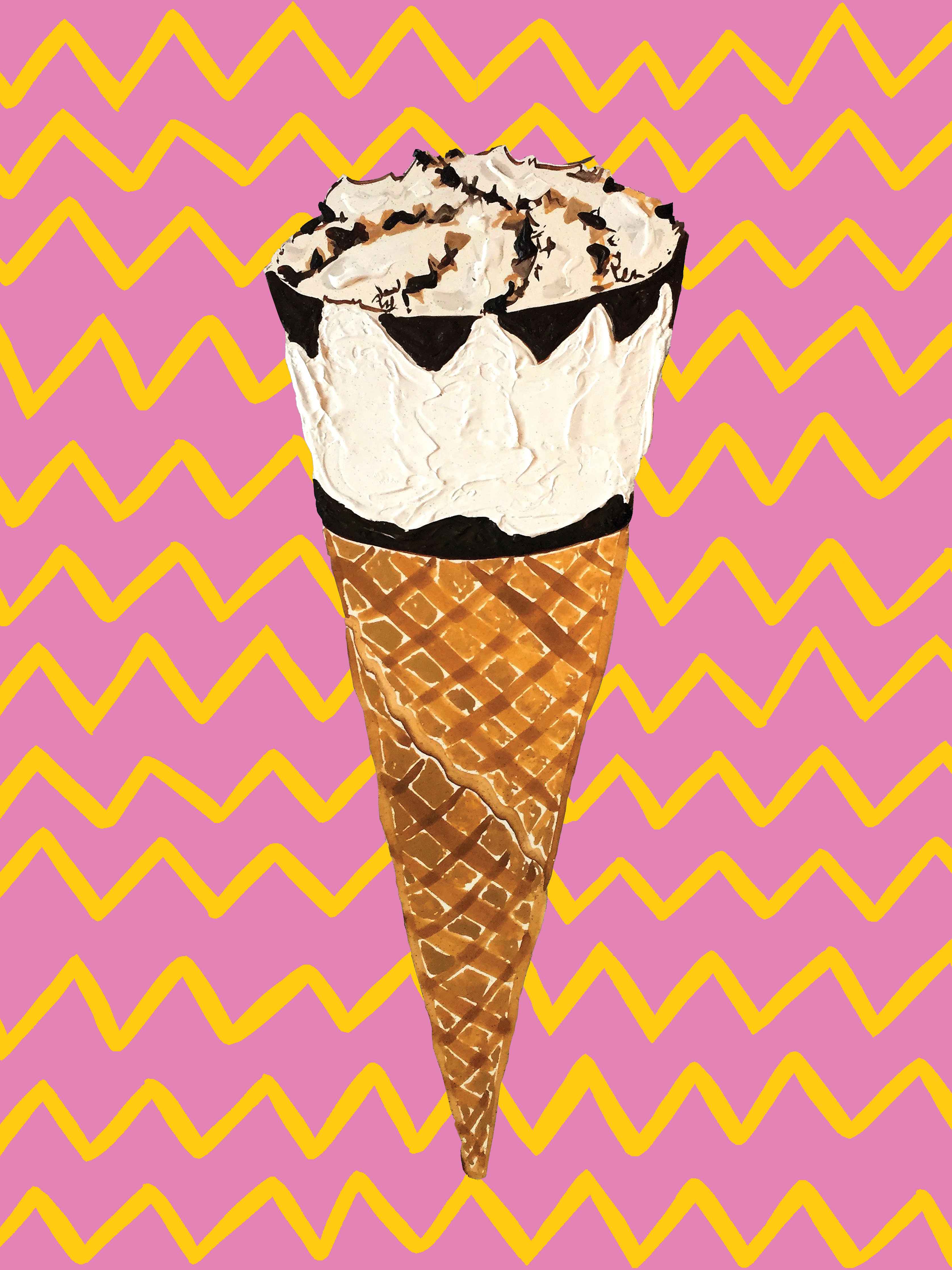 Wandverkleidung außen-Pinkes Cornetto Eis - Gemälde