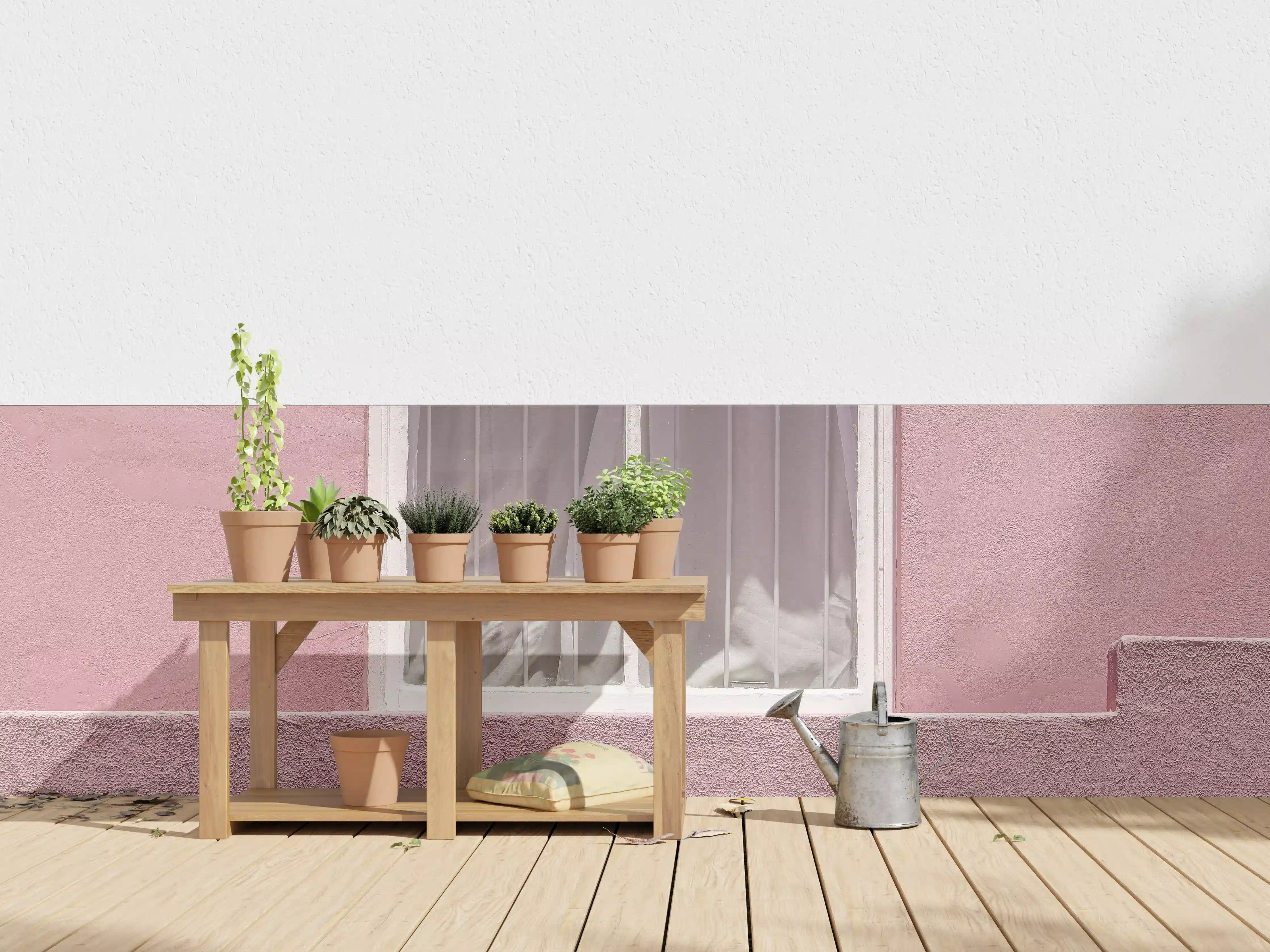 Wandverkleidung außen - Pinkes Wandbild Urbaner Chic
