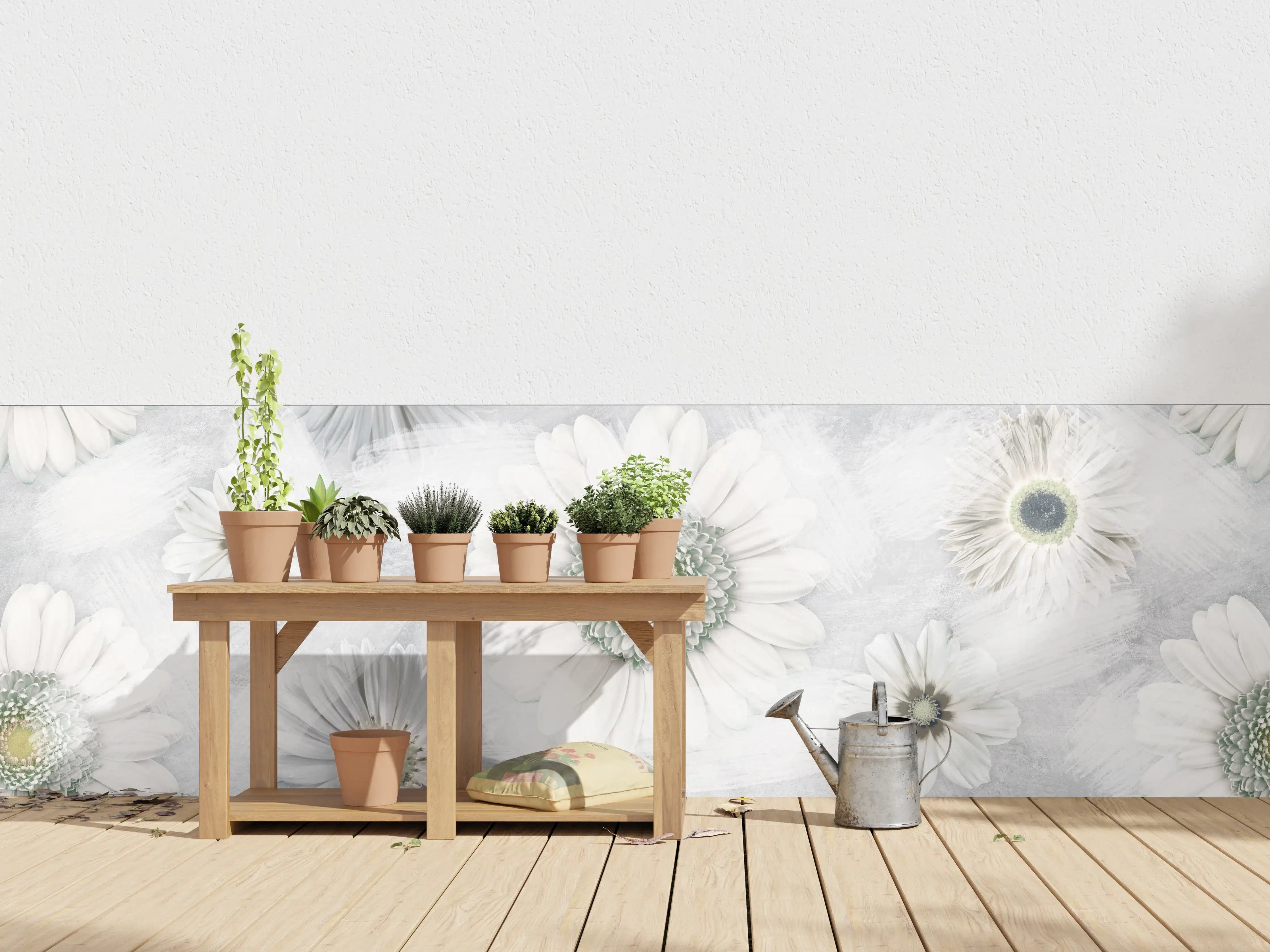 Wandverkleidung außen - Pinsel Effekt - Blumen Muster