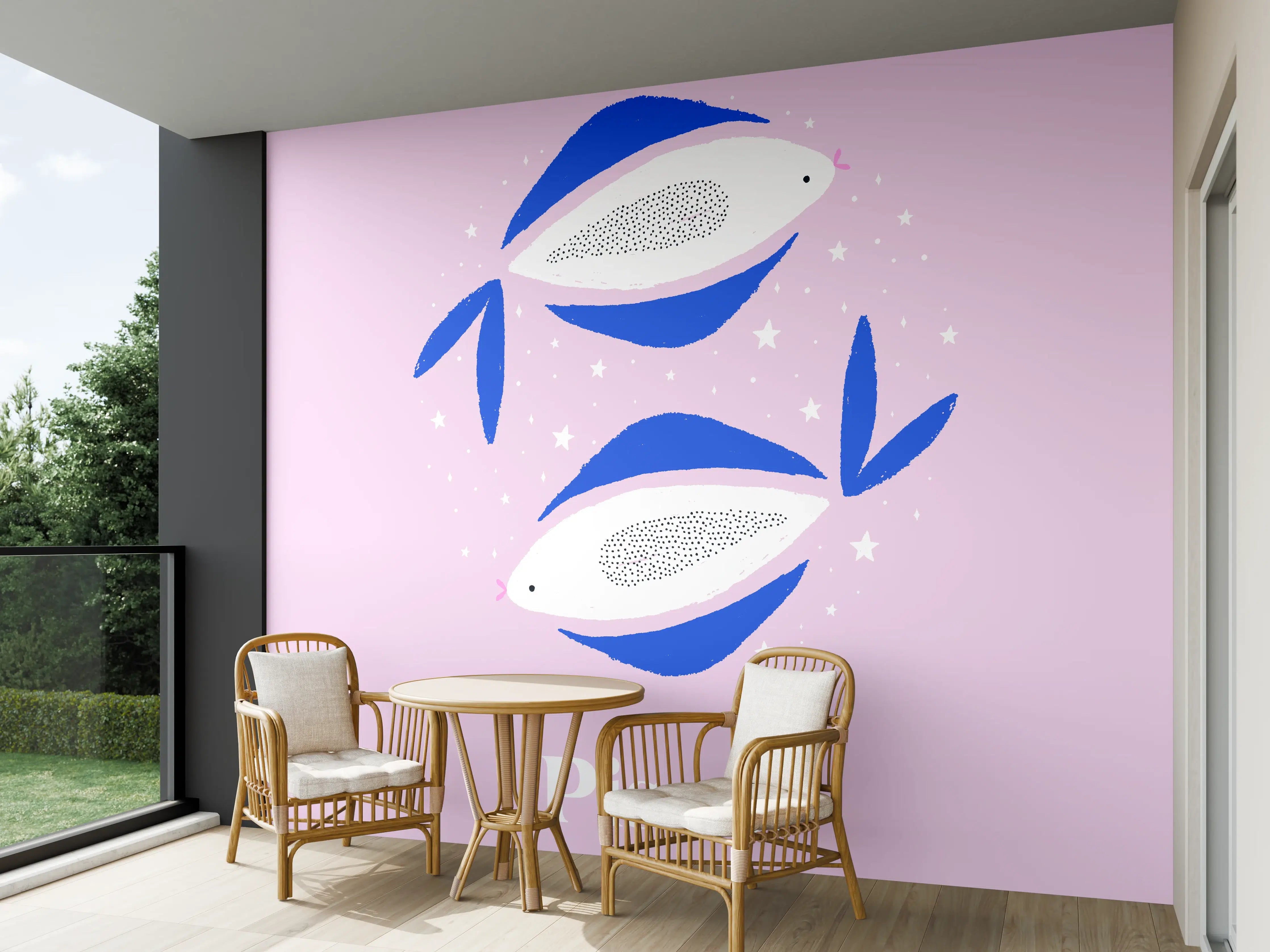 Wandverkleidung außen - Pisces Astrology Illustration