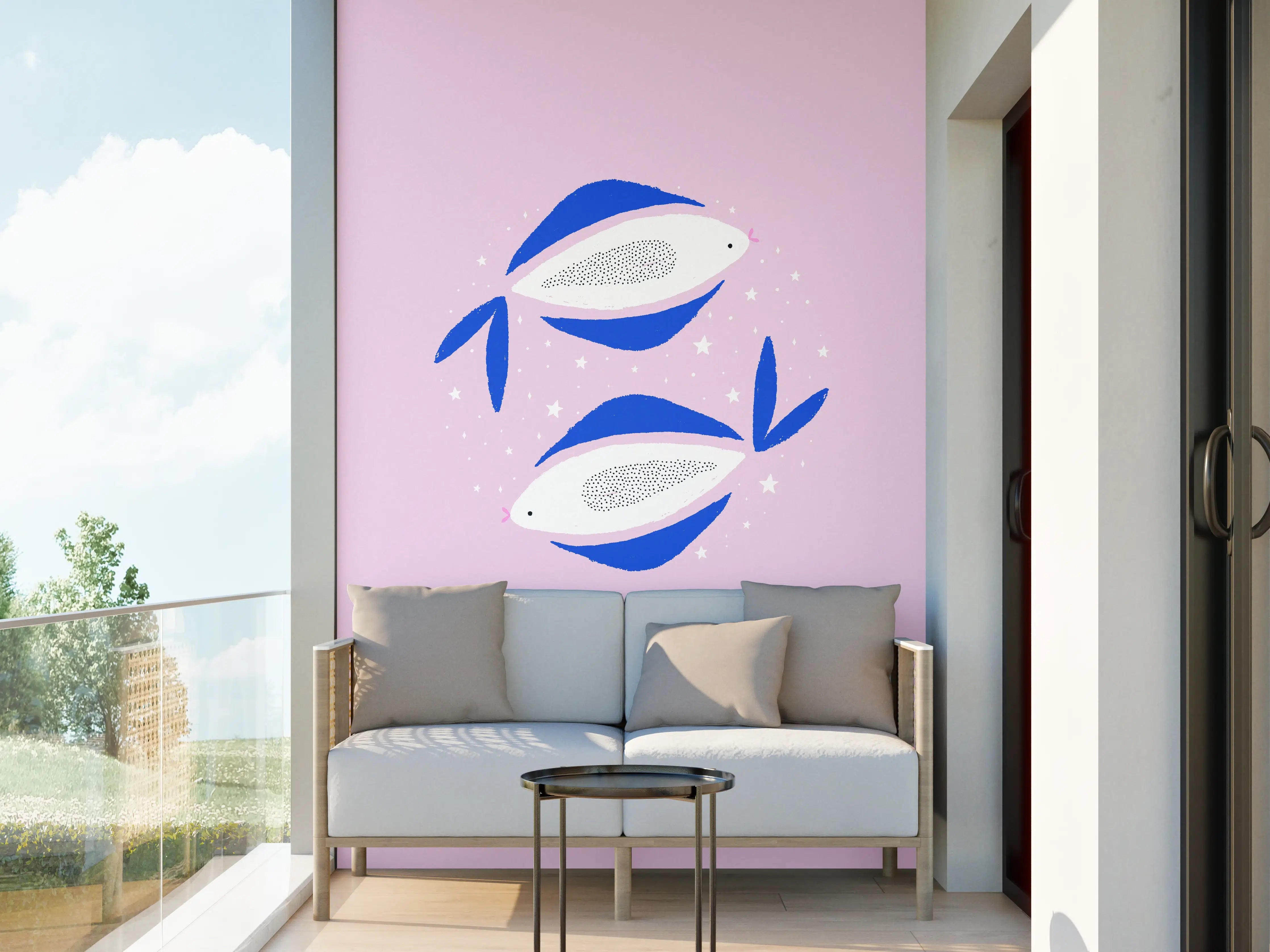 Wandverkleidung außen - Pisces Astrology Illustration
