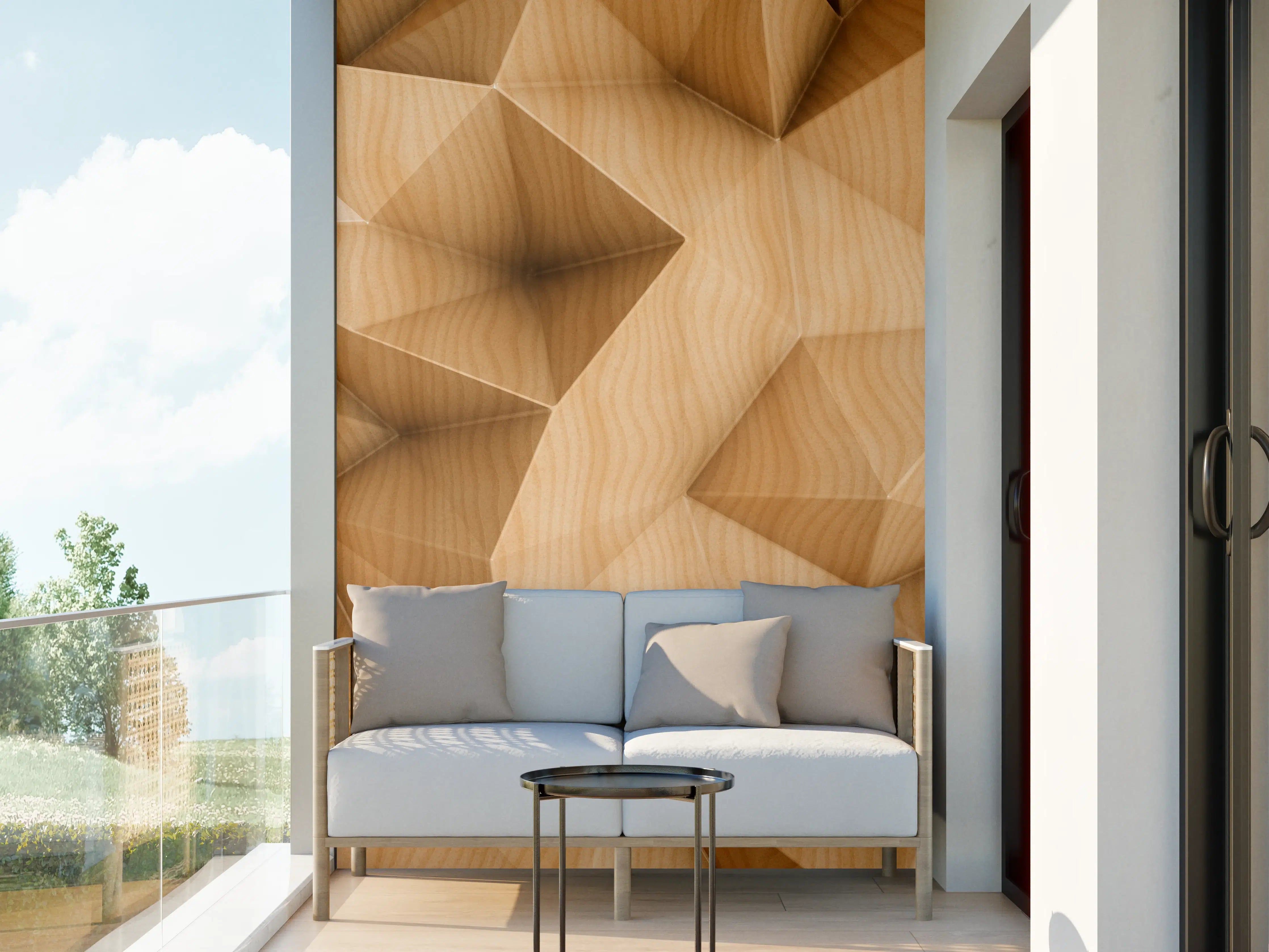 Wandverkleidung außen - Polygonaler abstrakter Hintergrund