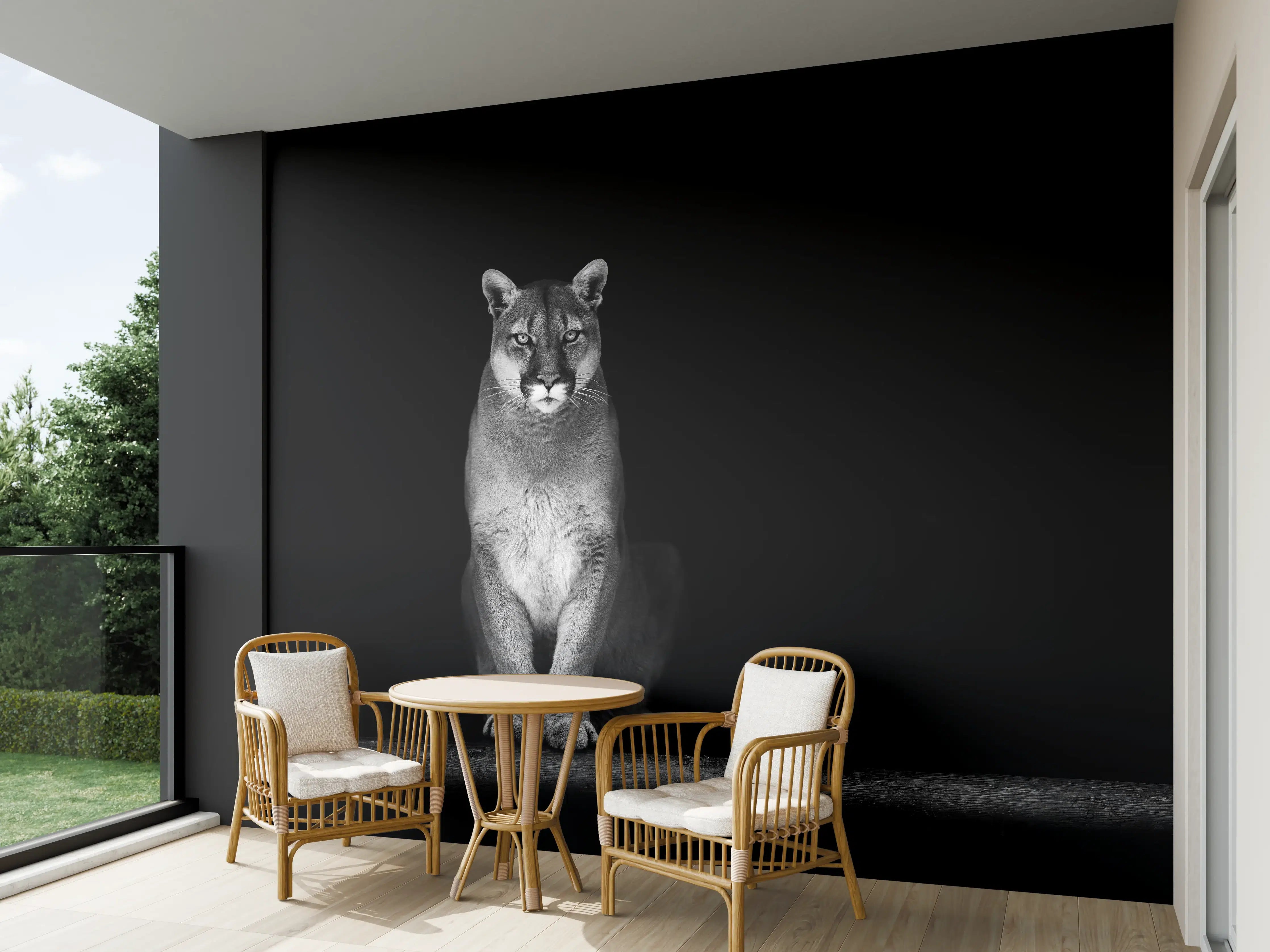 Wandverkleidung außen - Porträt des Bergpumas
