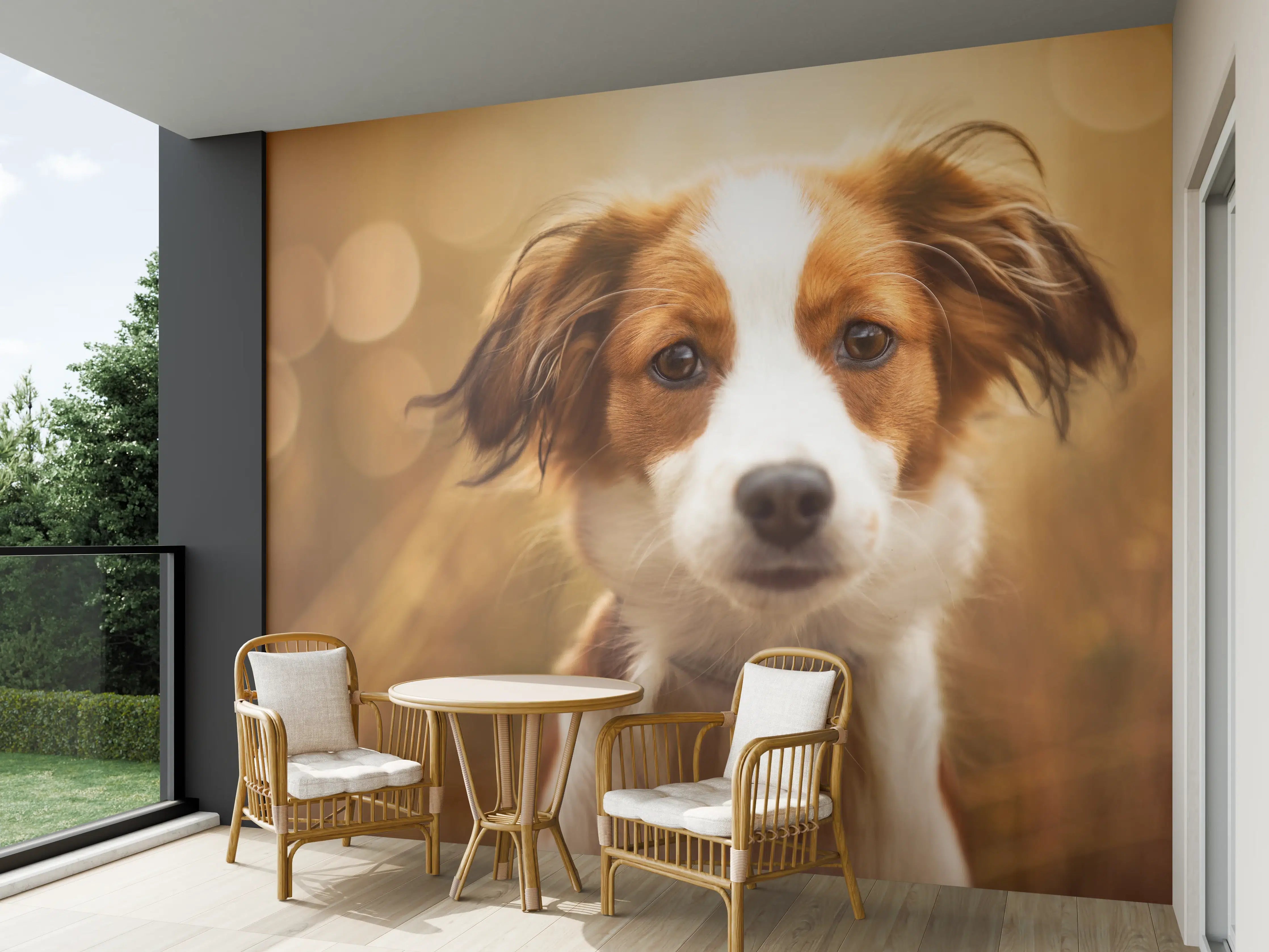 Wandverkleidung außen - Portrait eines süßen Kooiker Hundes