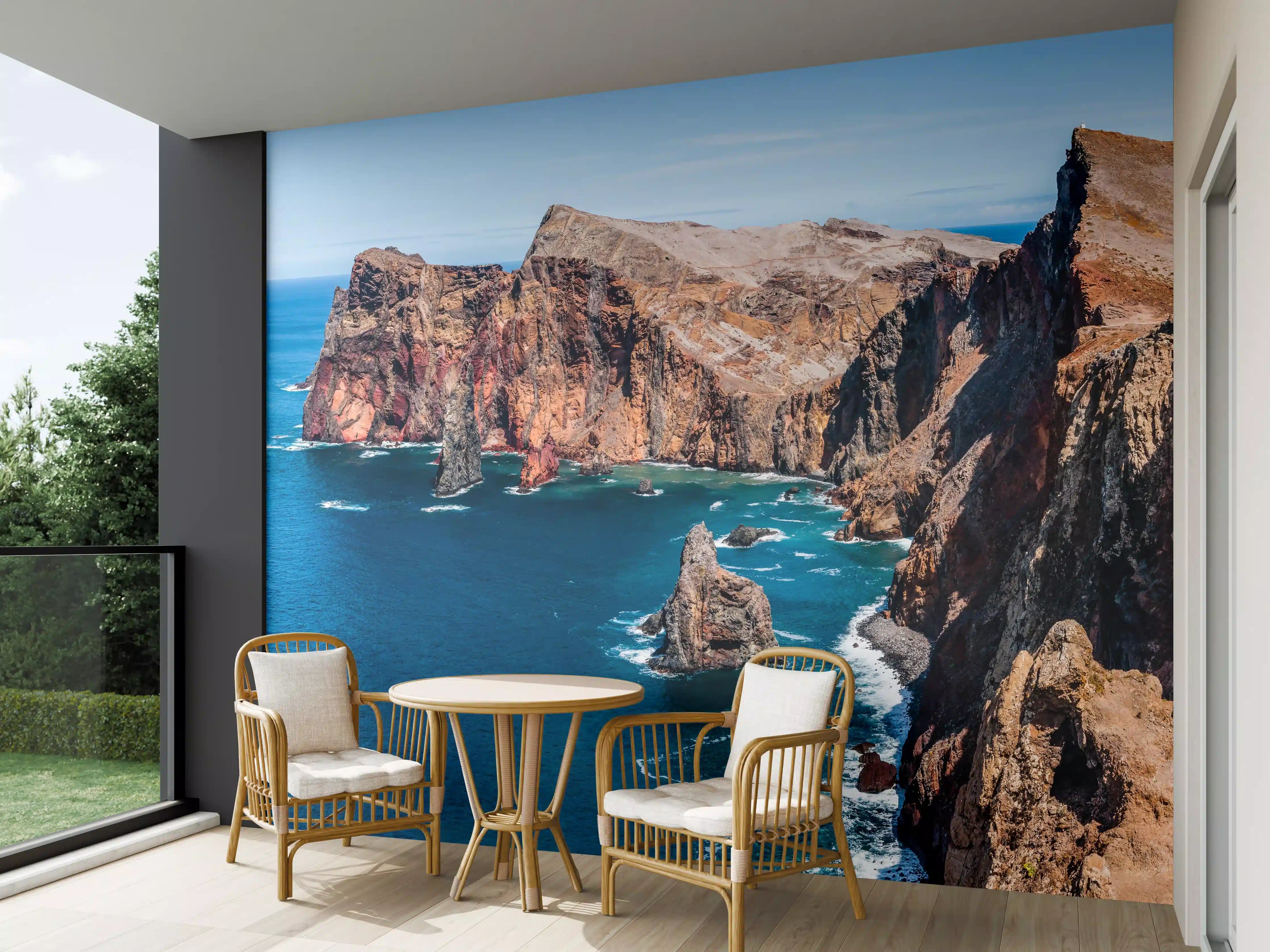 Wandverkleidung außen - Portugal Felsklippen, Tiefes Blau