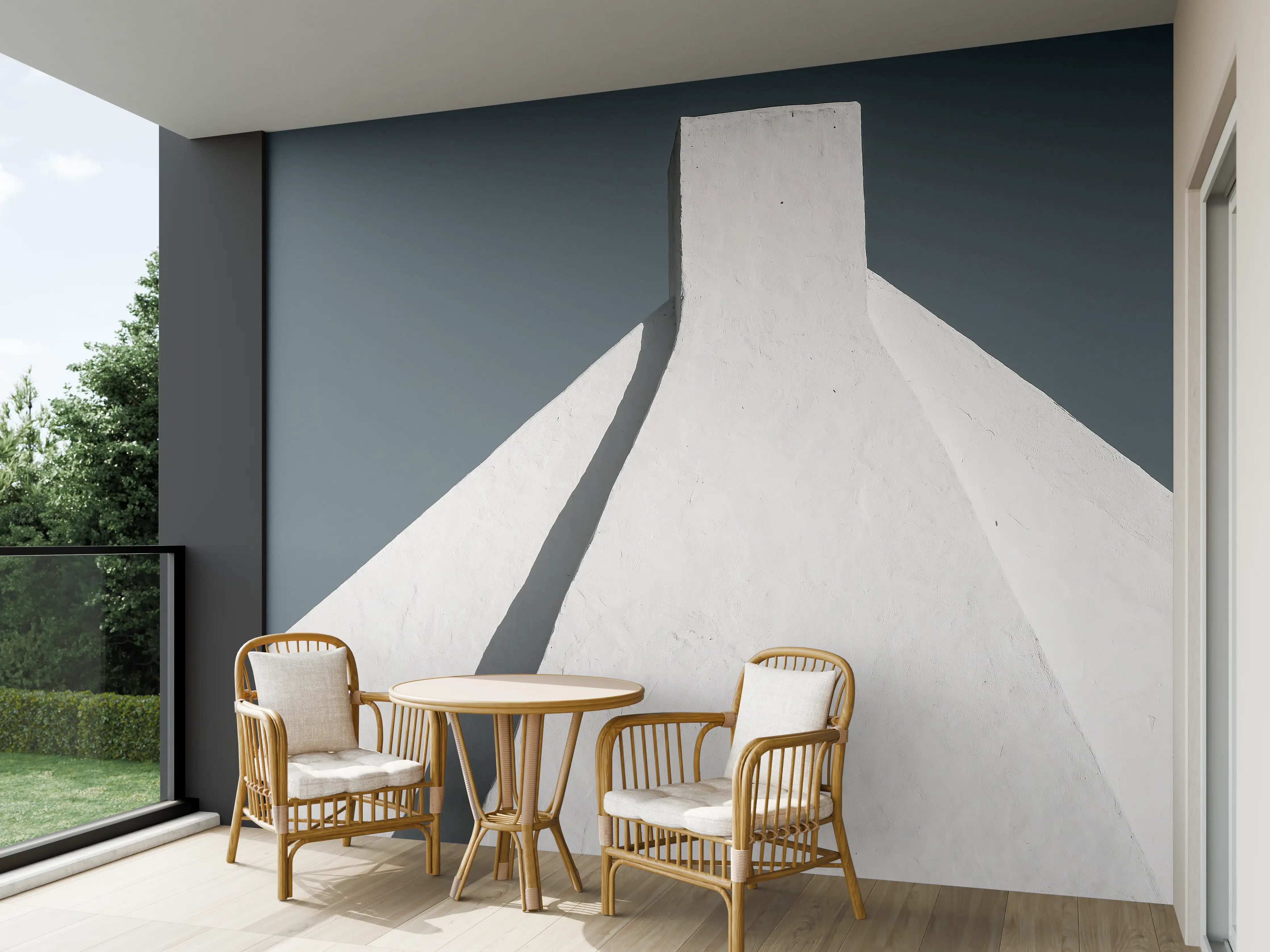 Wandverkleidung außen - Puristische Architektur in Weiß-Blau