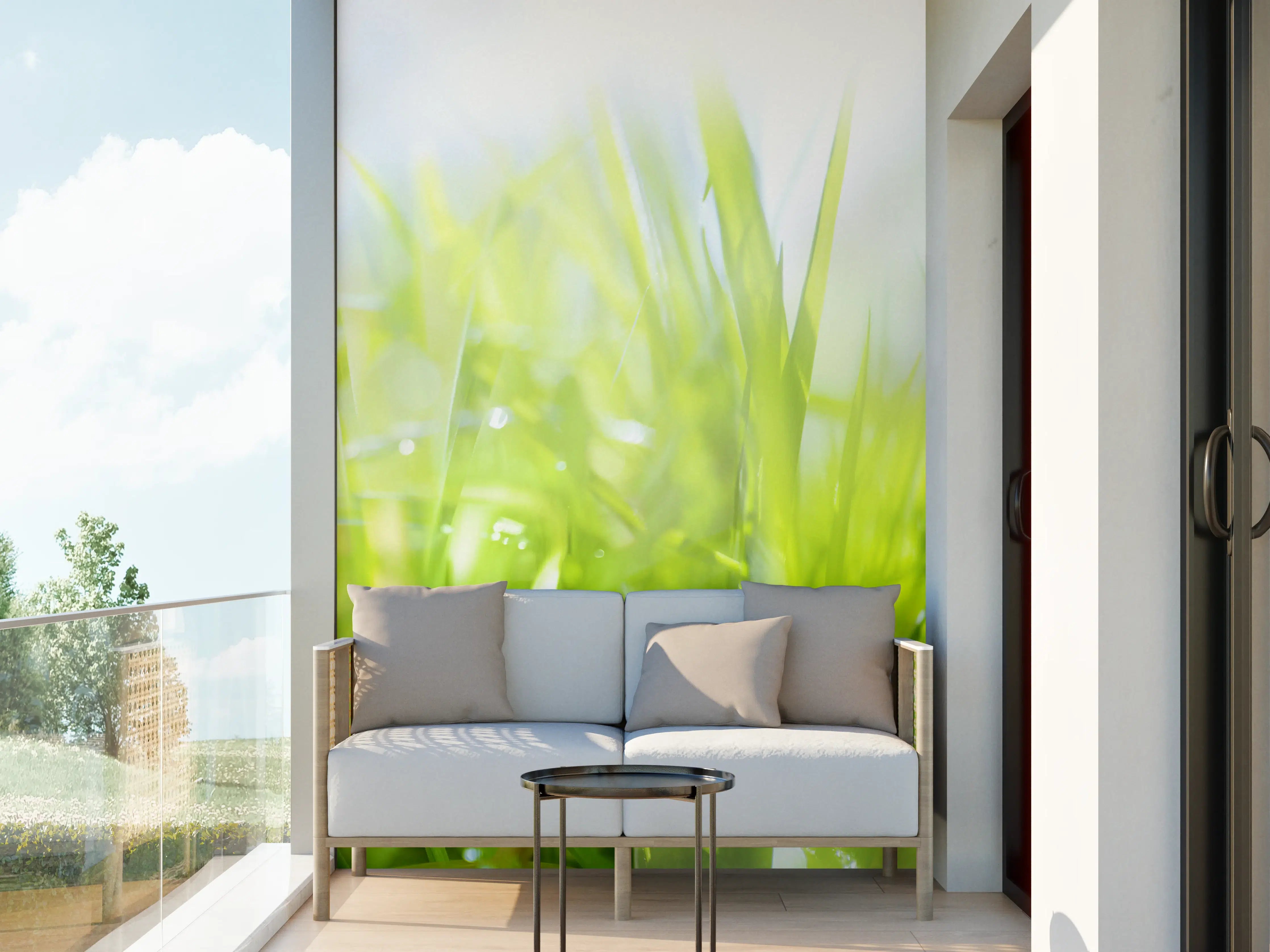 Wandverkleidung außen - Pusteblumen auf grüner Wiese