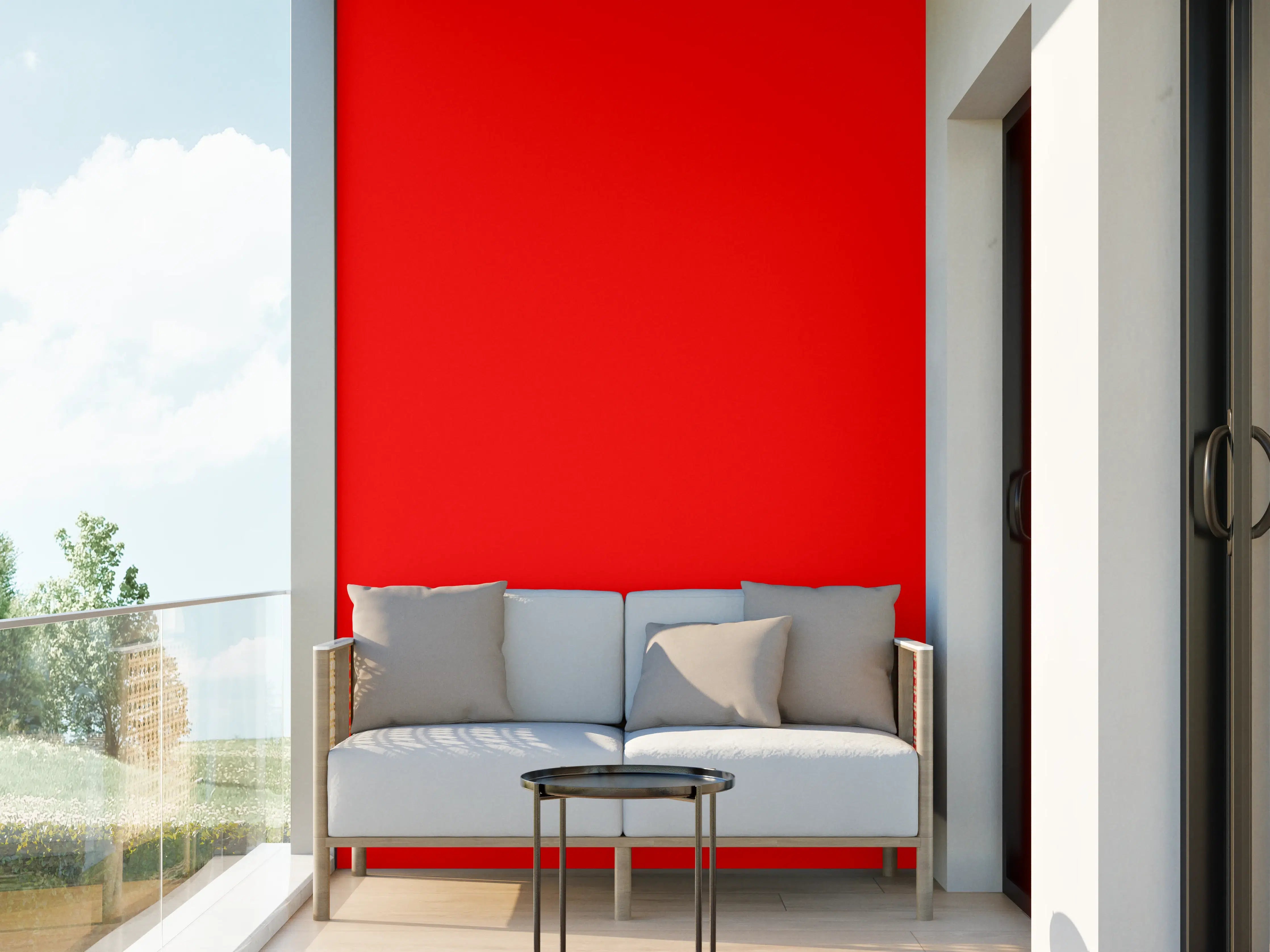 Wandverkleidung außen - RAL 3024 (leuchtendes Rot)