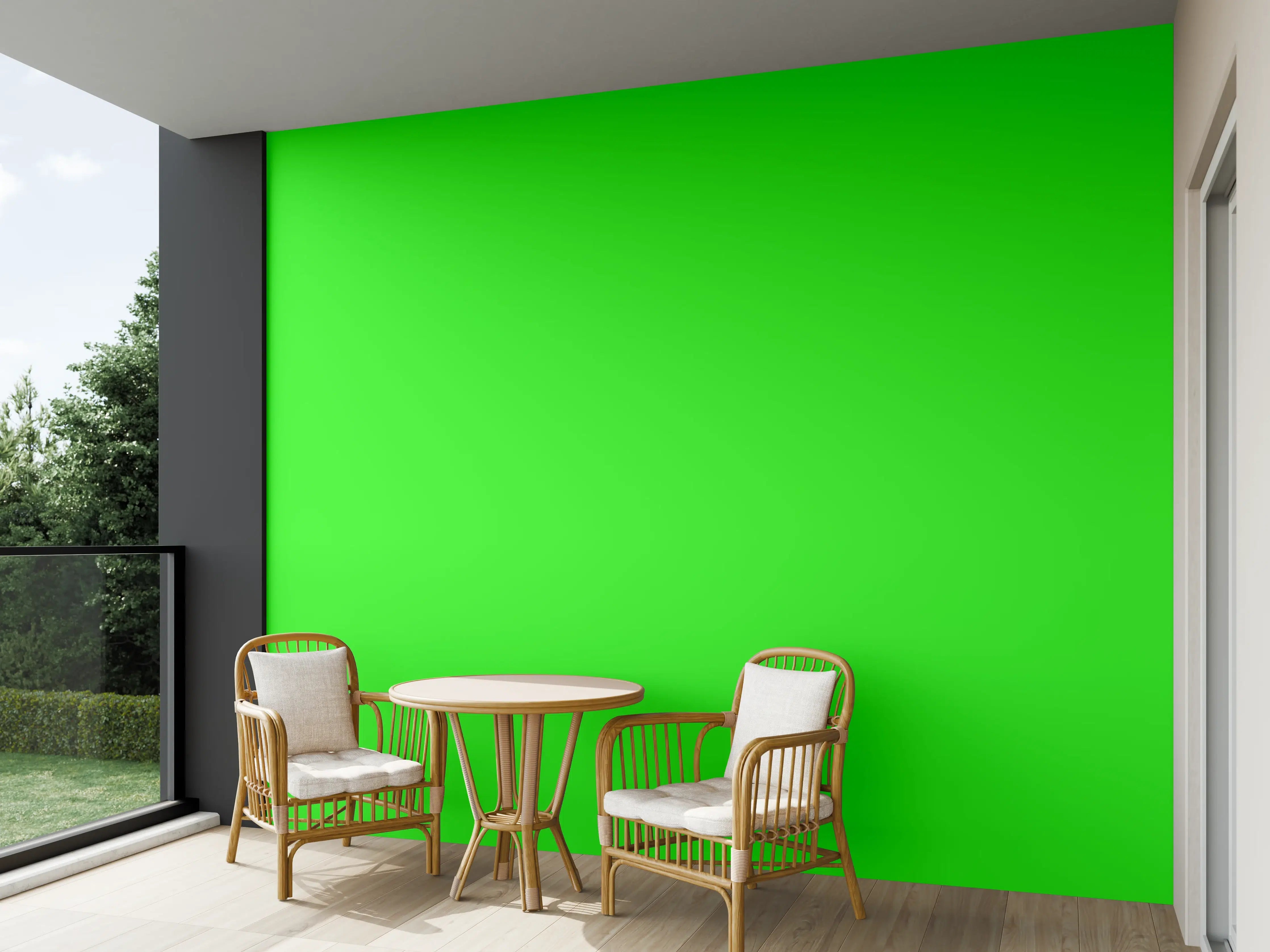 Wandverkleidung außen - RAL 6037 (Reines Grün)