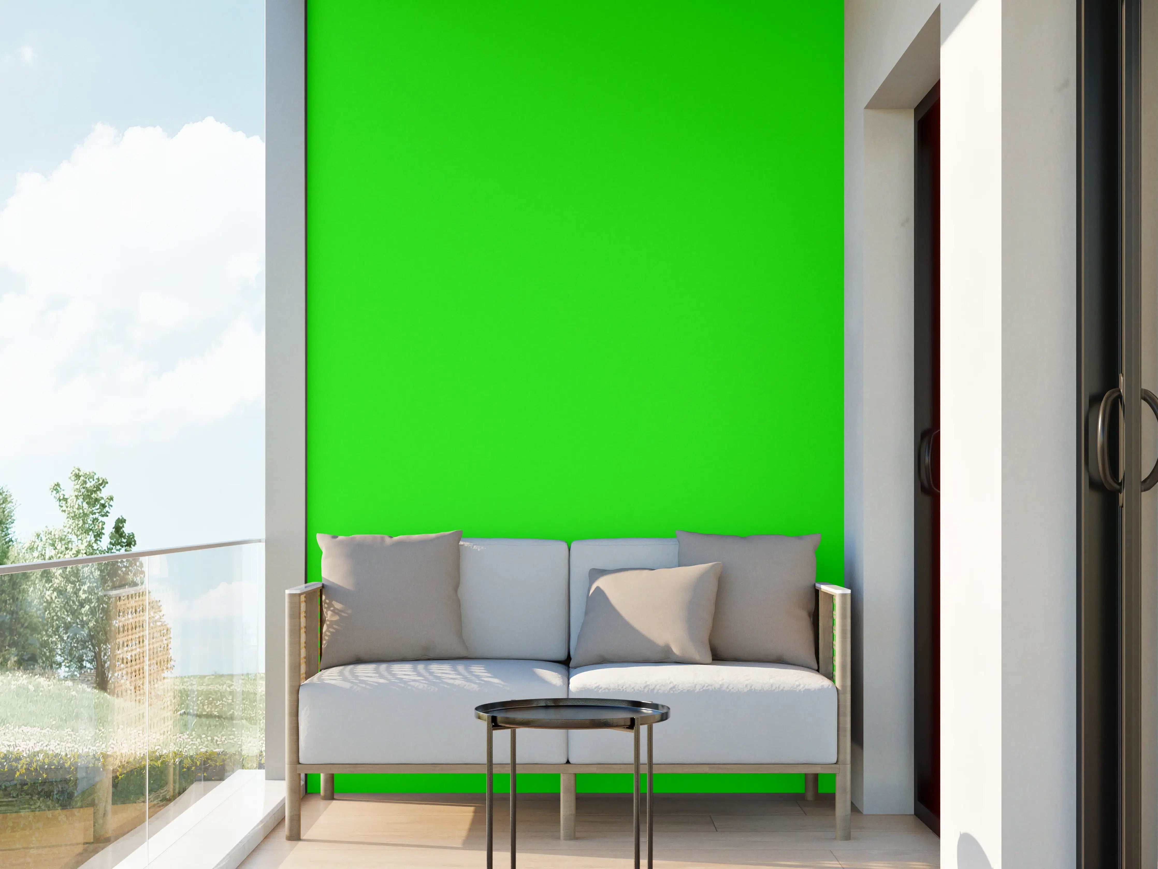 Wandverkleidung außen - RAL 6037 (Reines Grün)