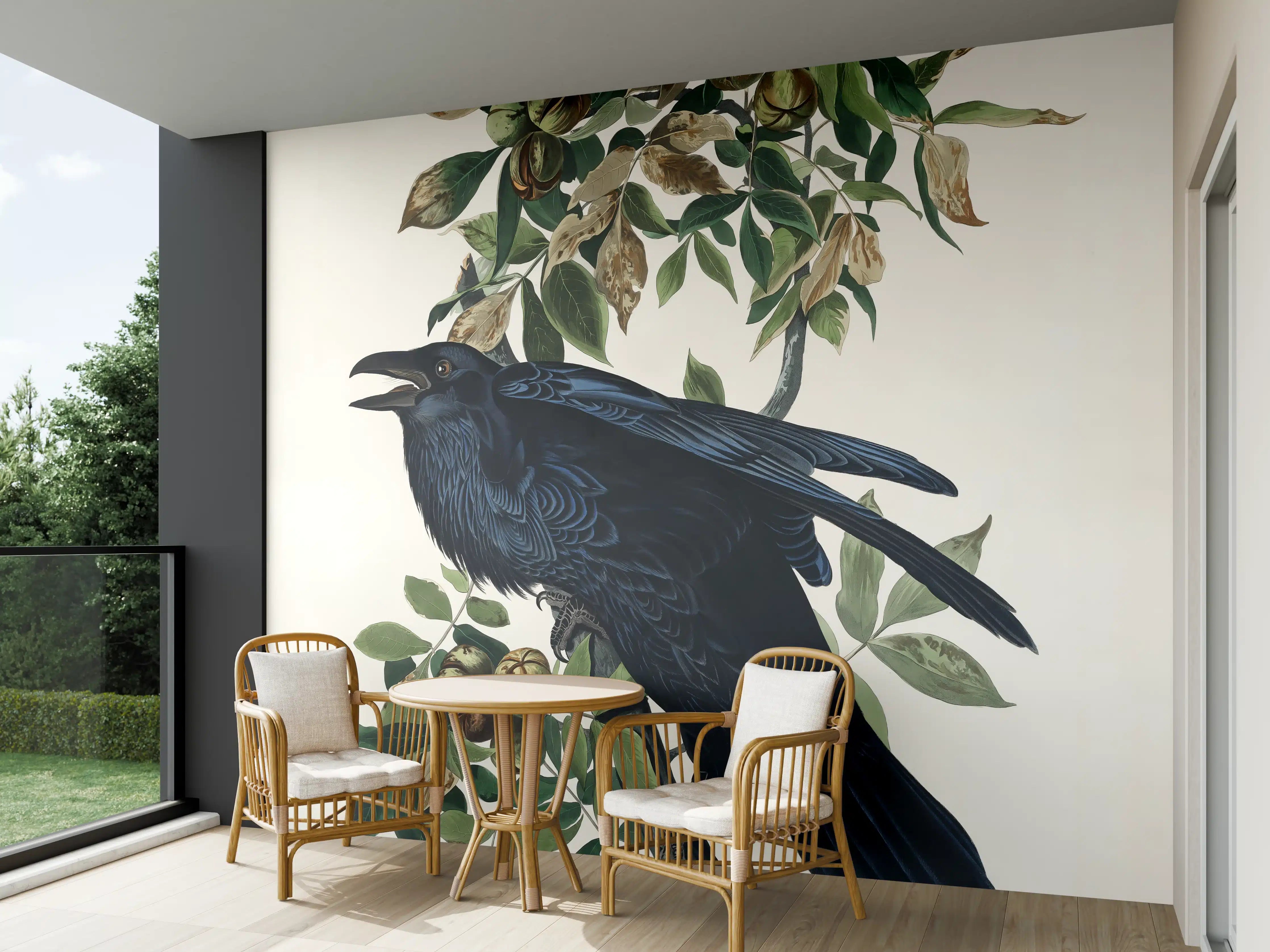 Wandverkleidung außen - Raben Portrait - John James Audubon