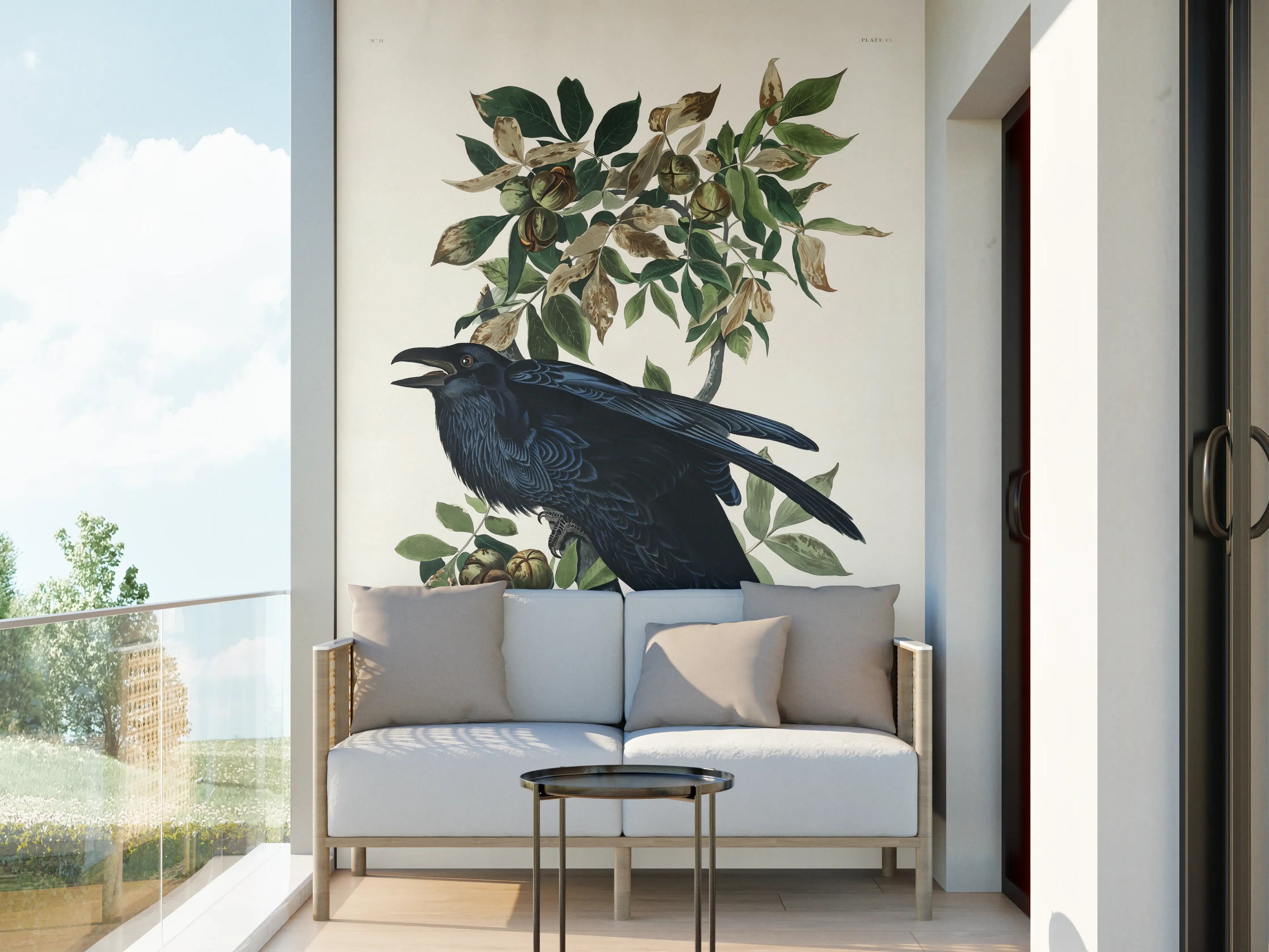 Wandverkleidung außen - Raben Portrait - John James Audubon