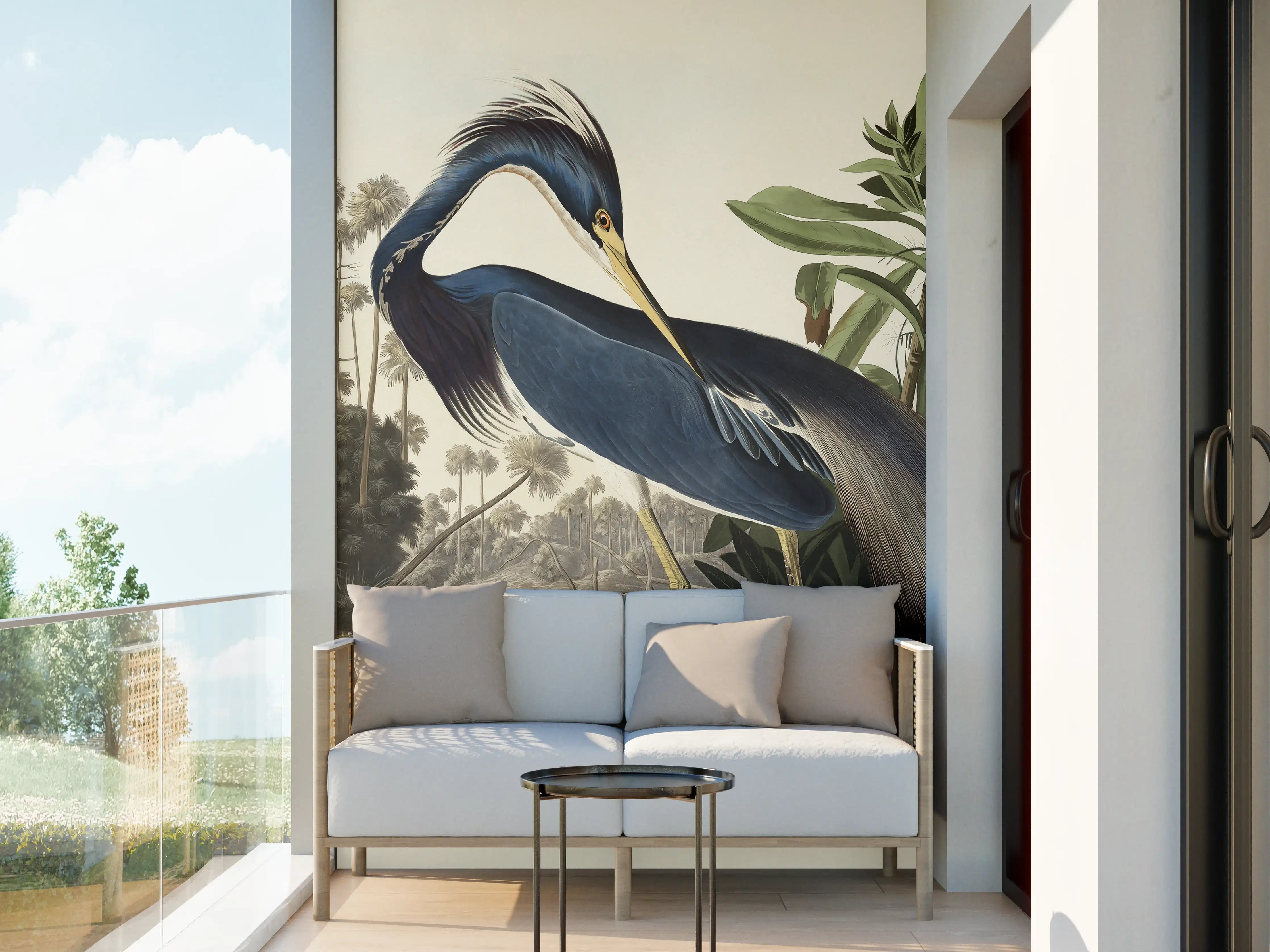 Wandverkleidung außen - Reiher Portrait - John James Audubon