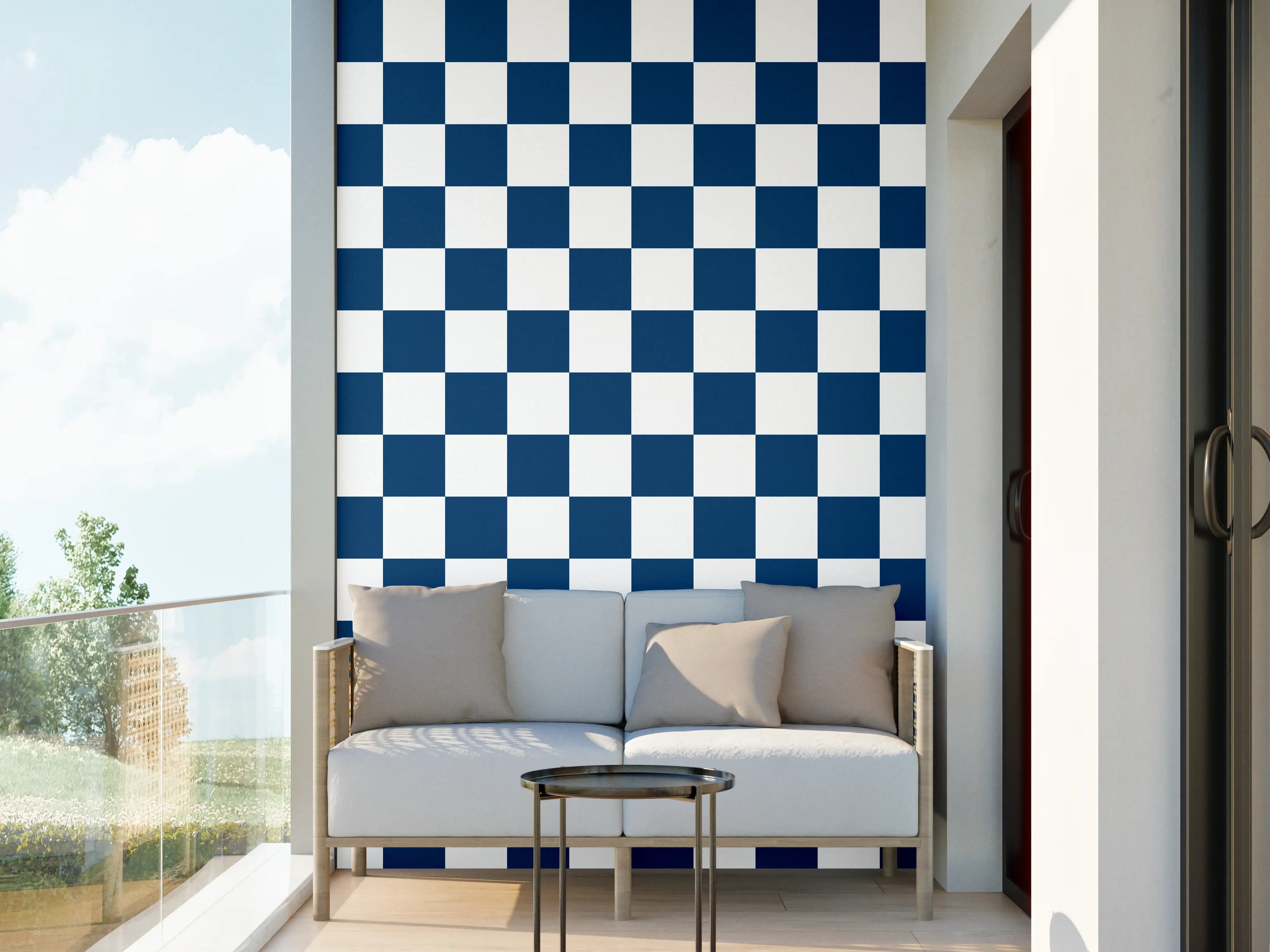 Wandverkleidung außen - Retro Blau Nacht-Design