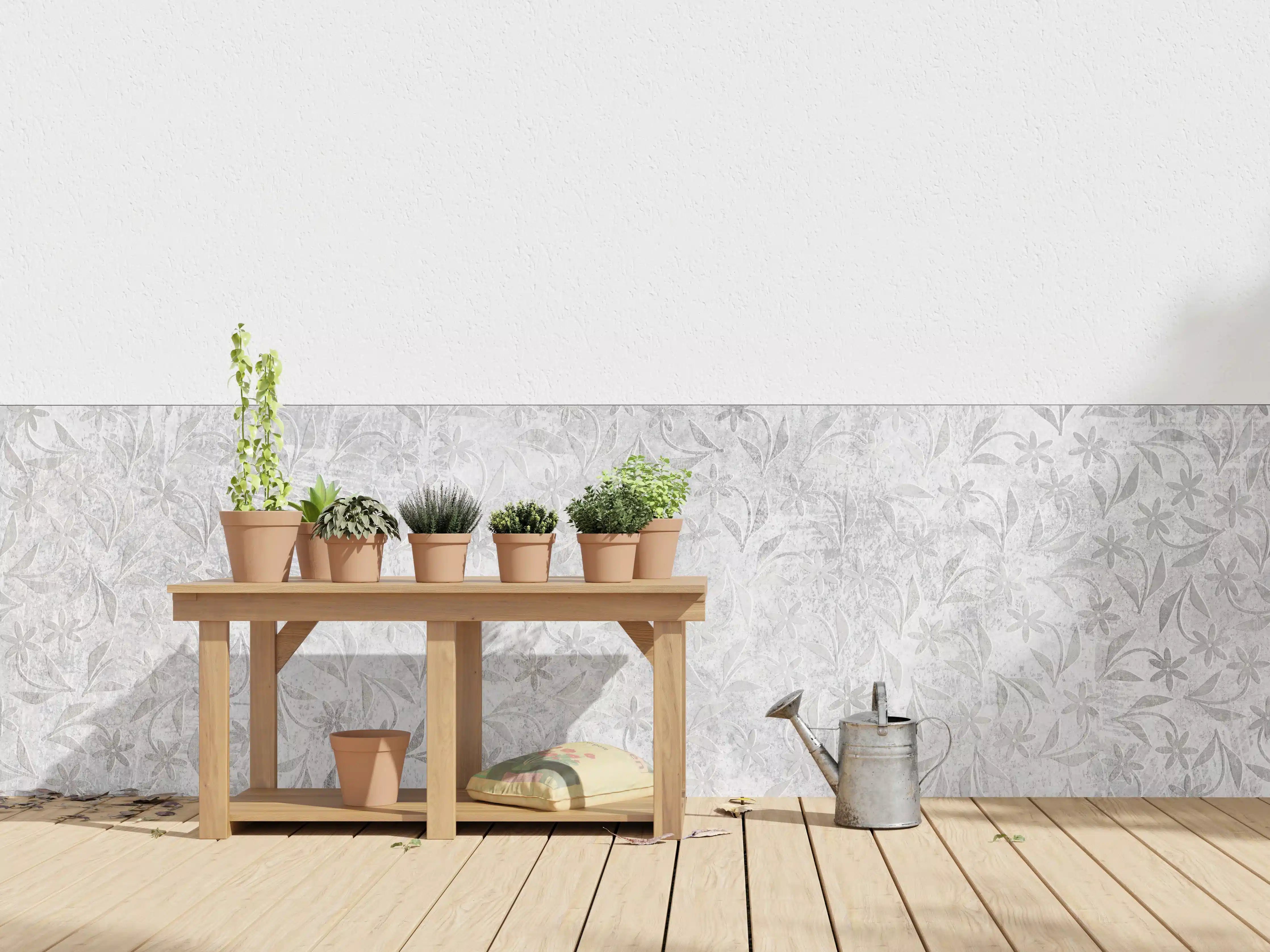 Wandverkleidung außen - Retro Blumen Textur
