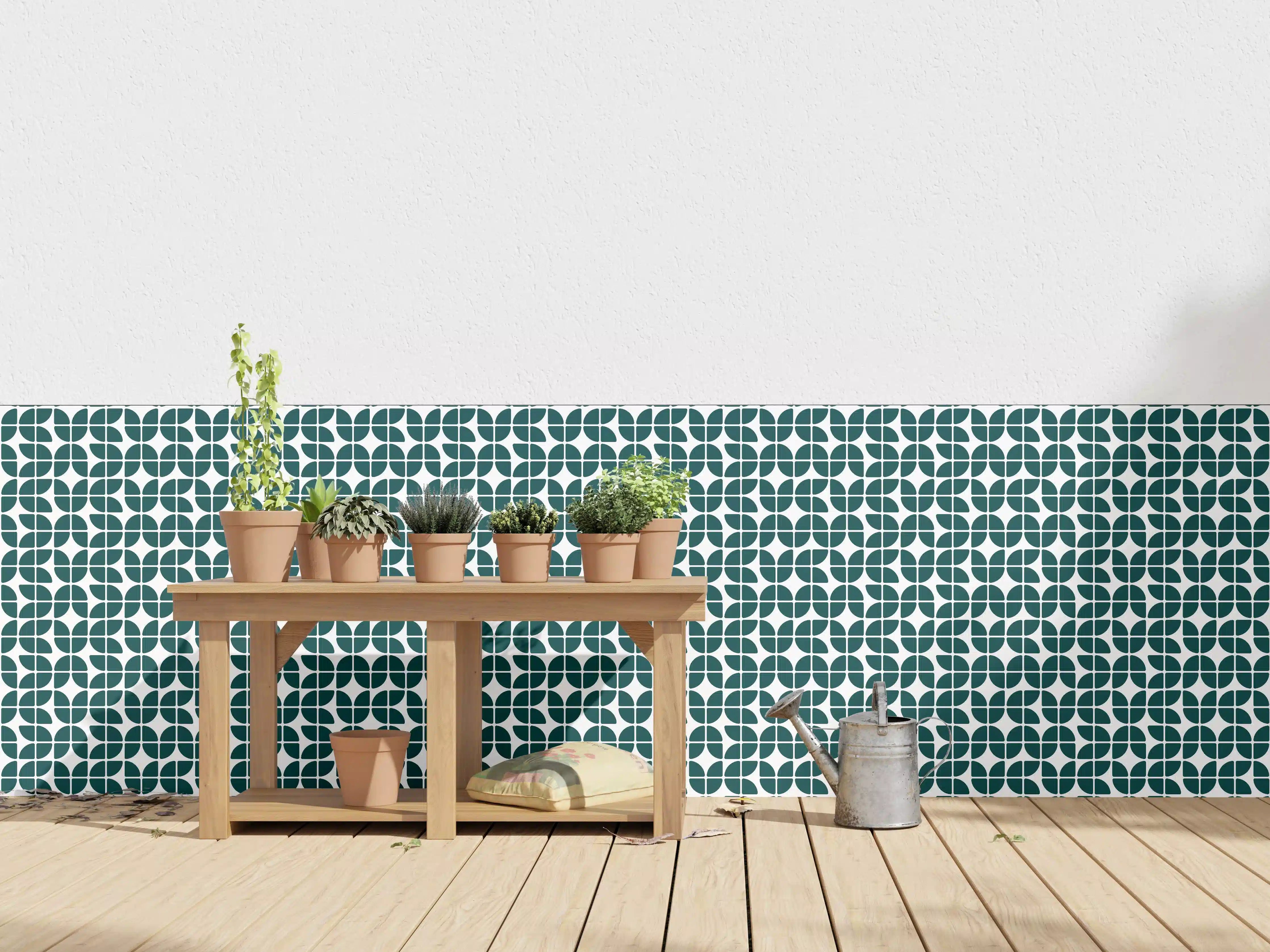 Wandverkleidung außen - Retro Grün Petrol Design