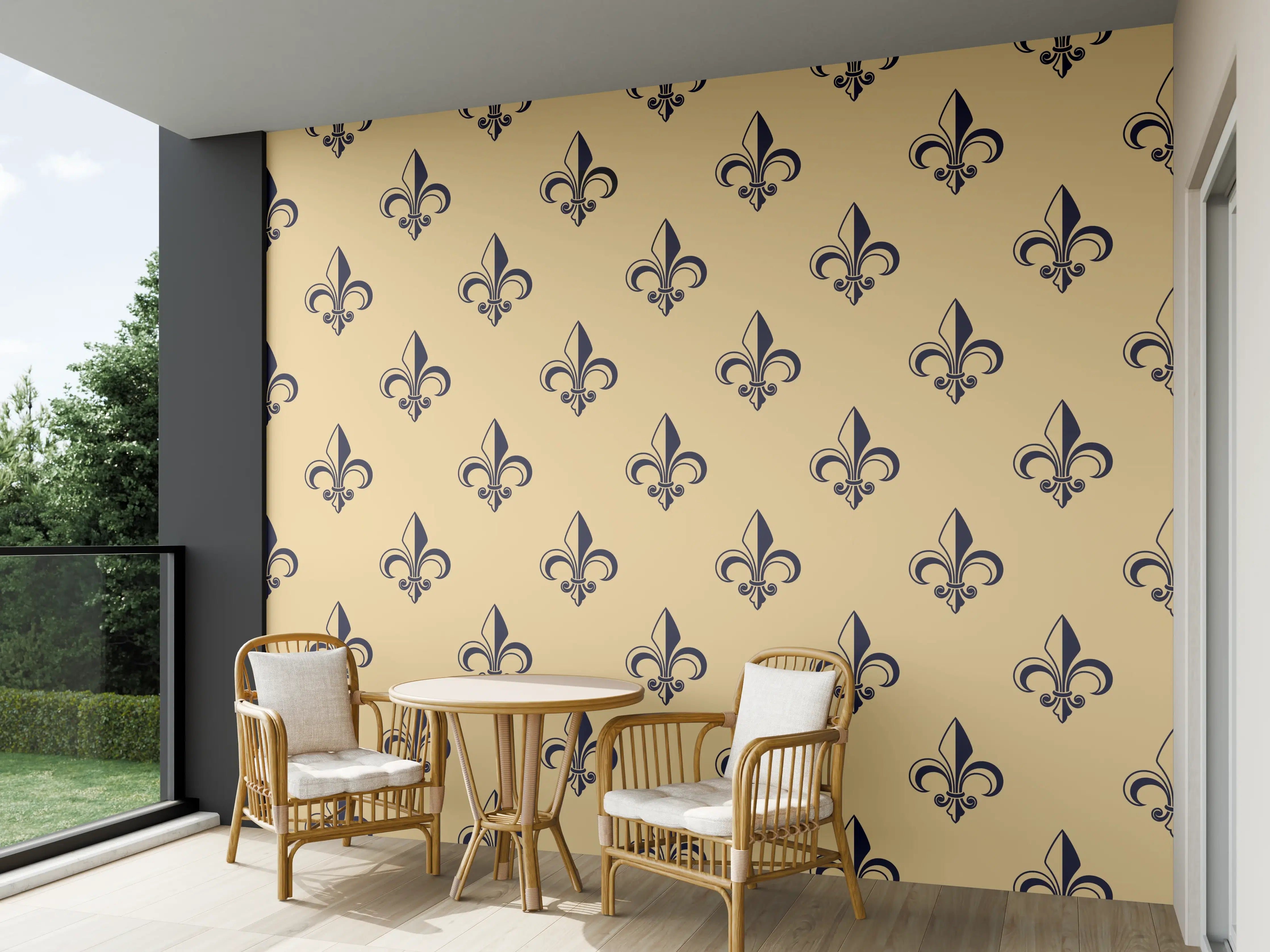Wandverkleidung außen - Retro-Muster Gold Braun