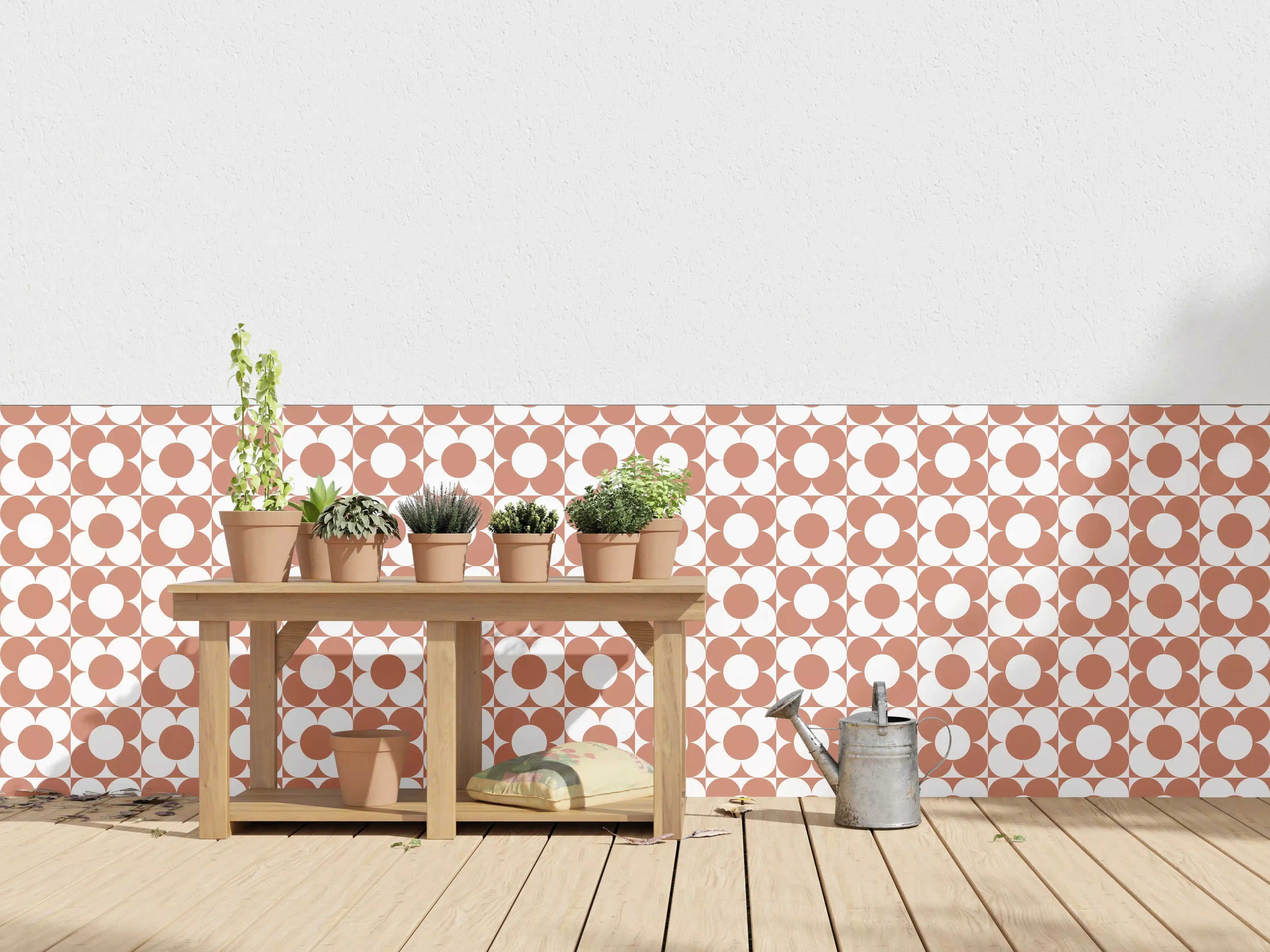 Wandverkleidung außen - Retro Primavera in Terracotta mit Graunuancen