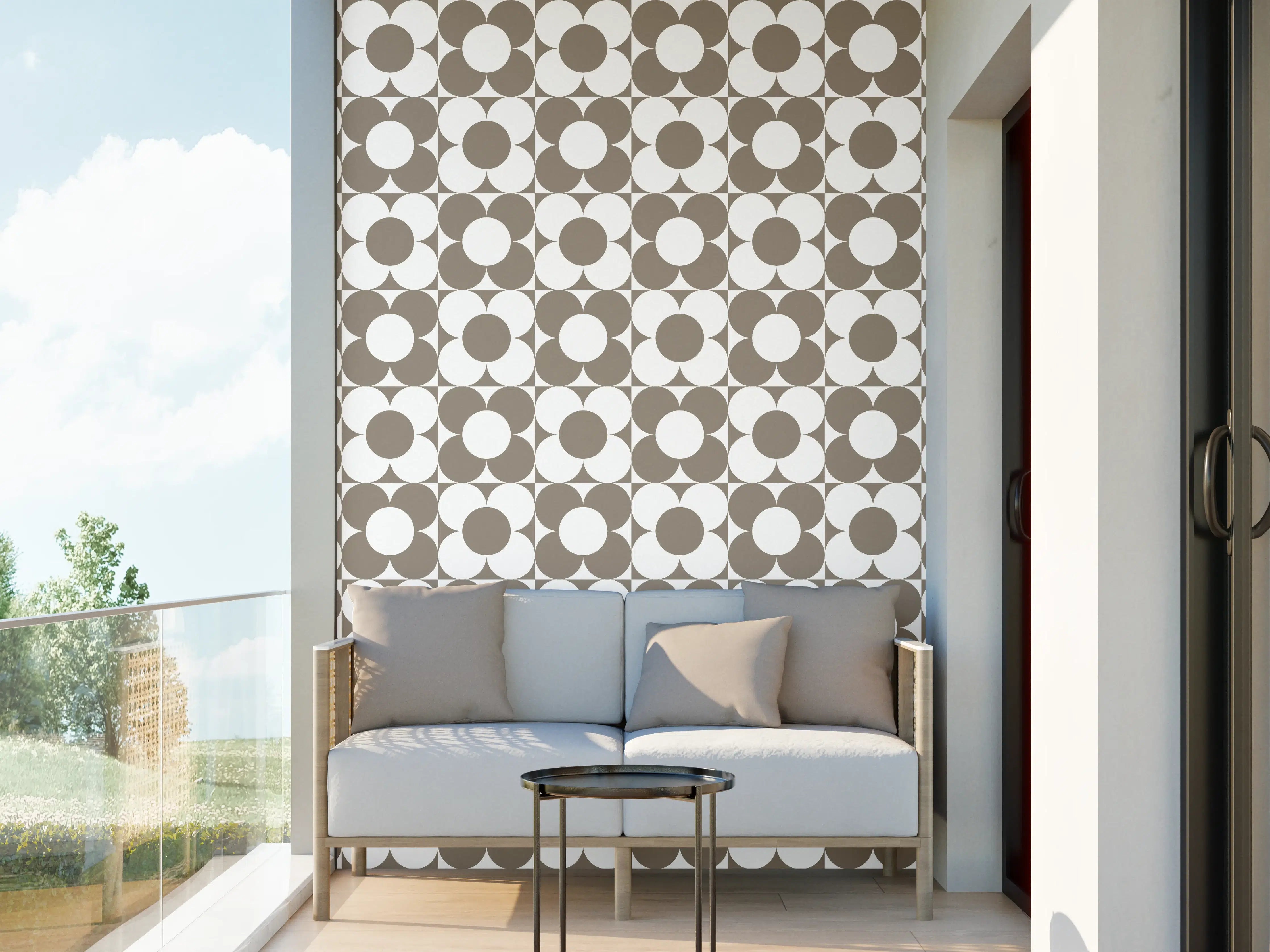 Wandverkleidung außen - Retro Primaverà in zartem Grau-Türkis-Ton