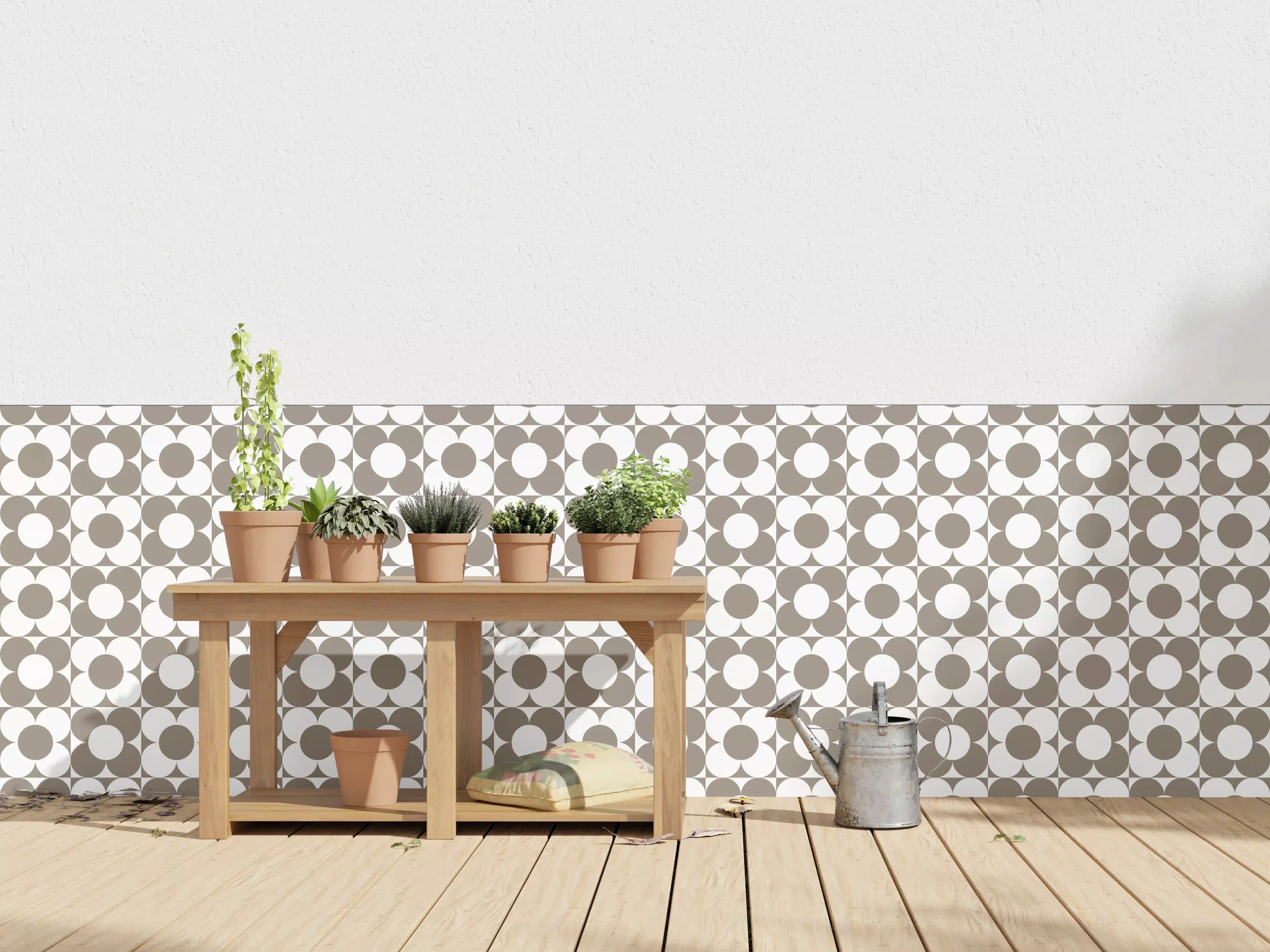 Wandverkleidung außen - Retro Primaverà in zartem Grau-Türkis-Ton