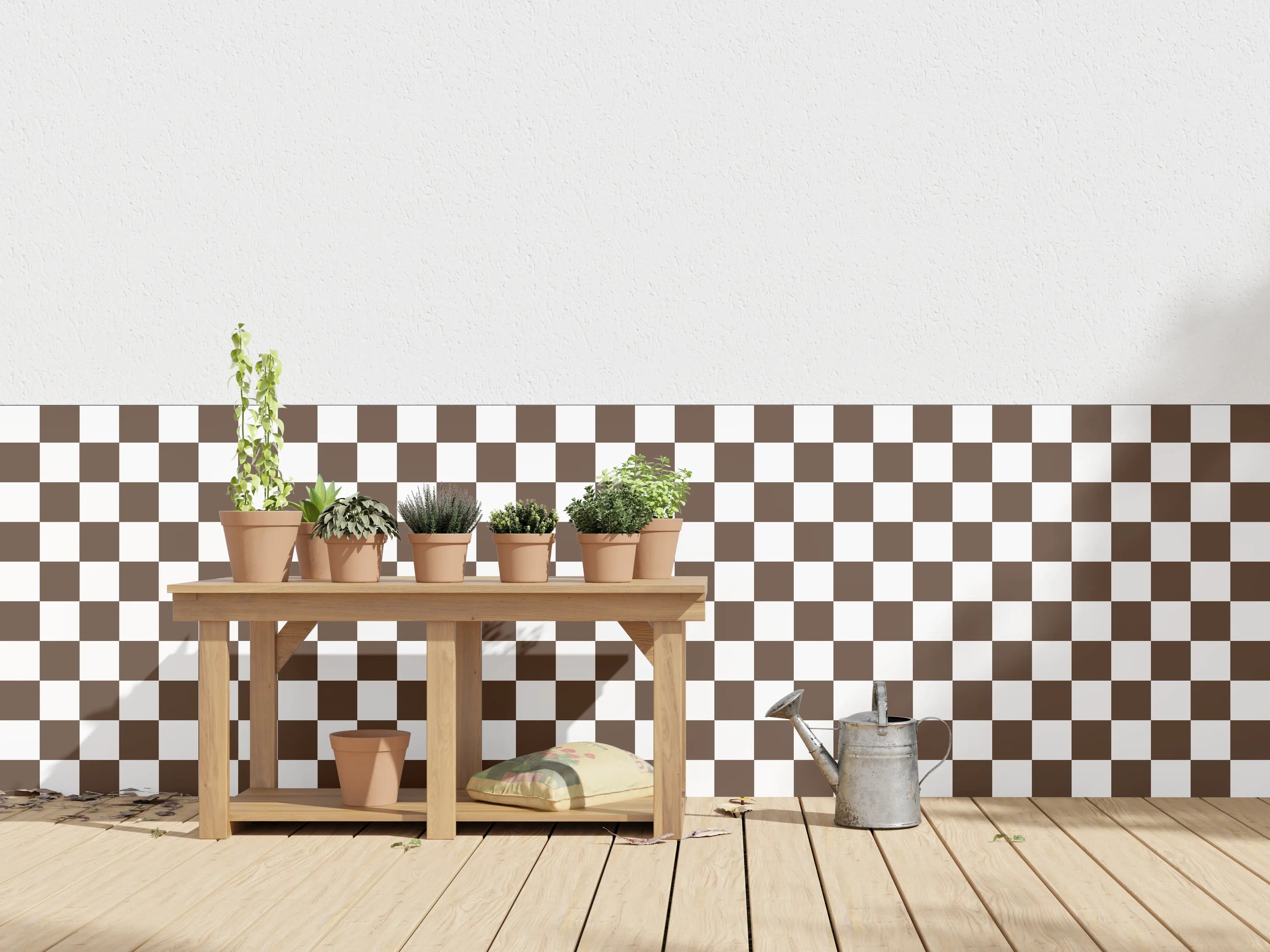 Wandverkleidung außen - Retro-Scacco-Caffè-Muster