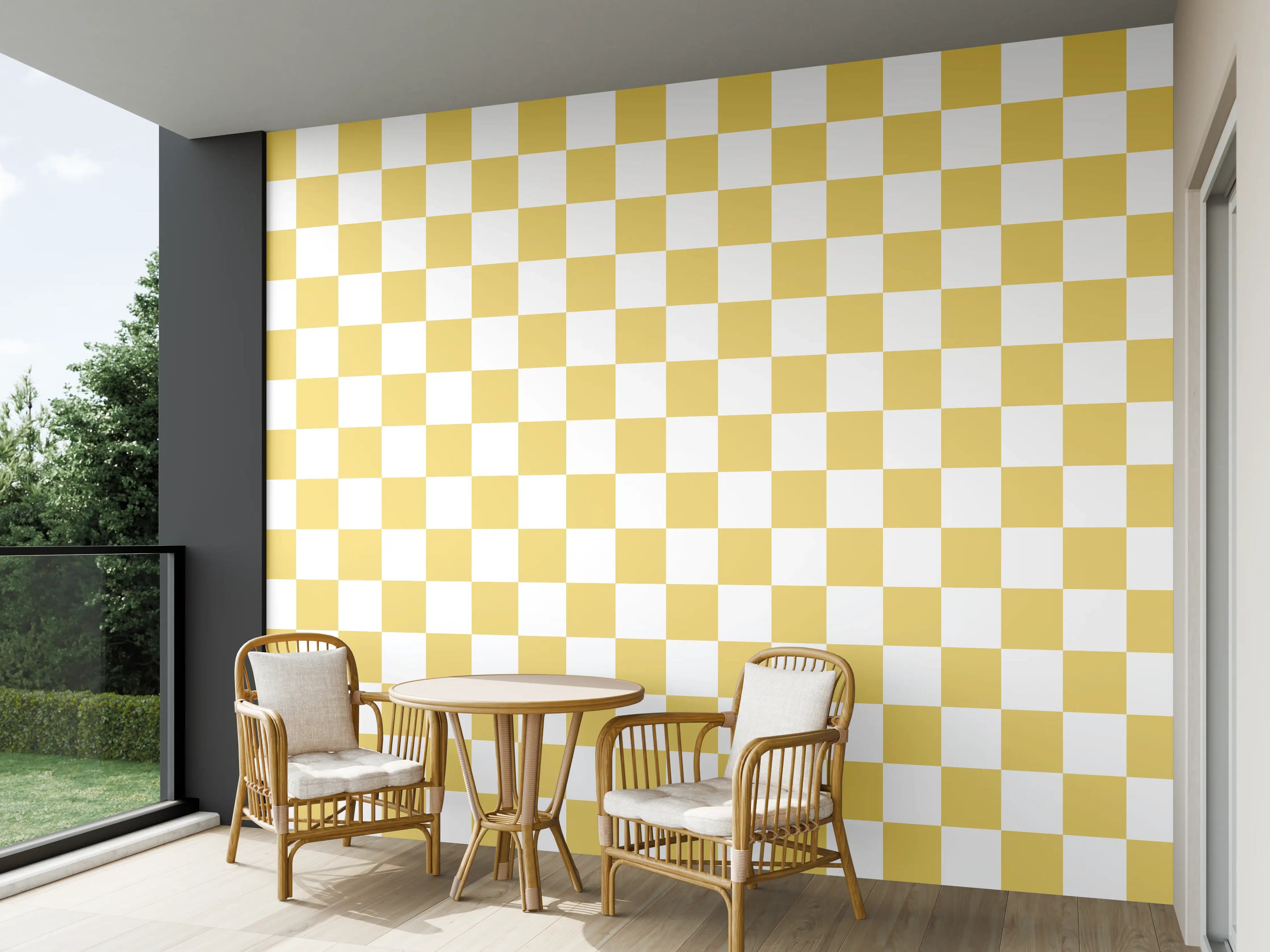 Wandverkleidung außen - Retro-Scacco-Gold Design