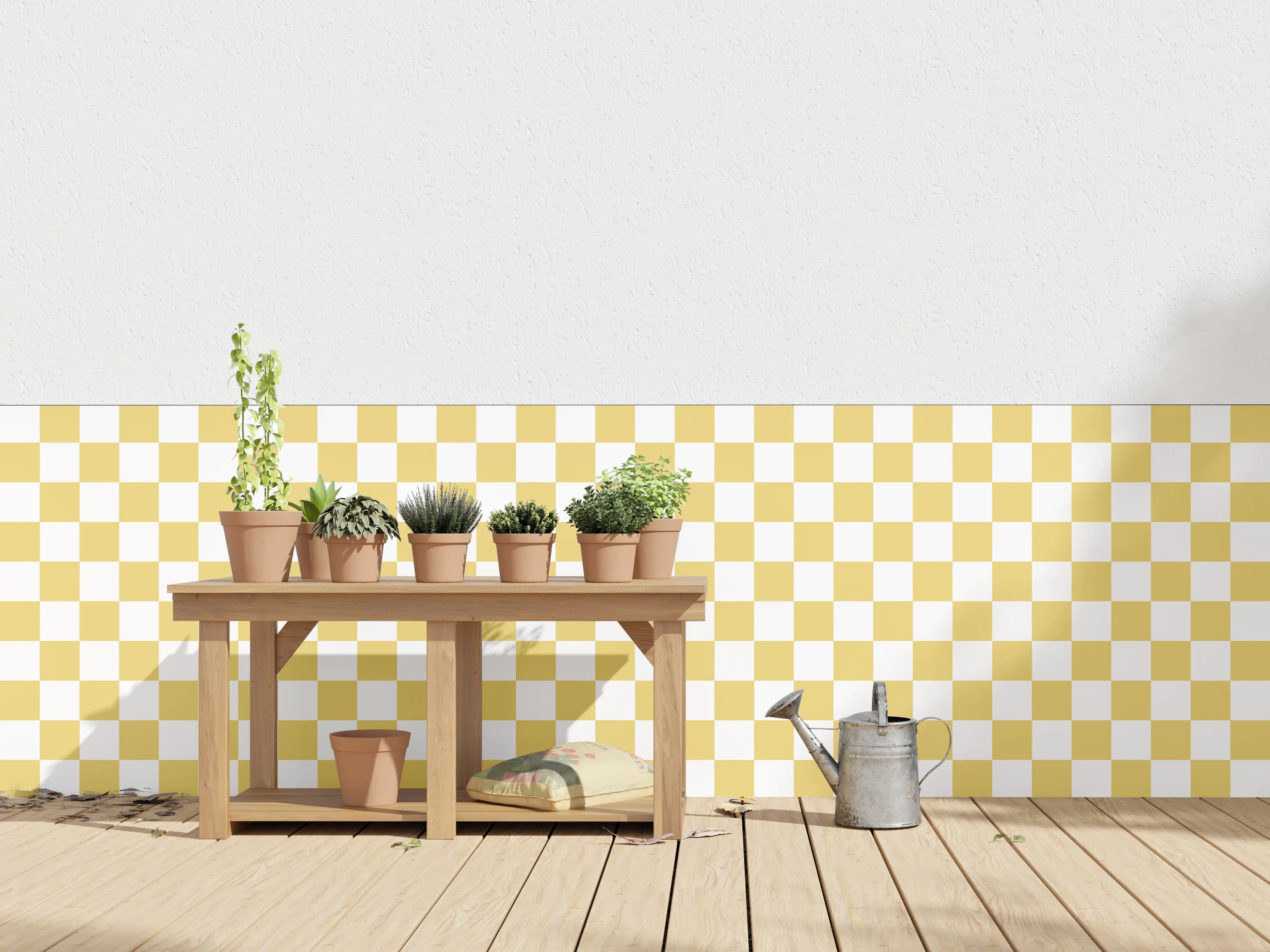 Wandverkleidung außen - Retro-Scacco-Gold Design