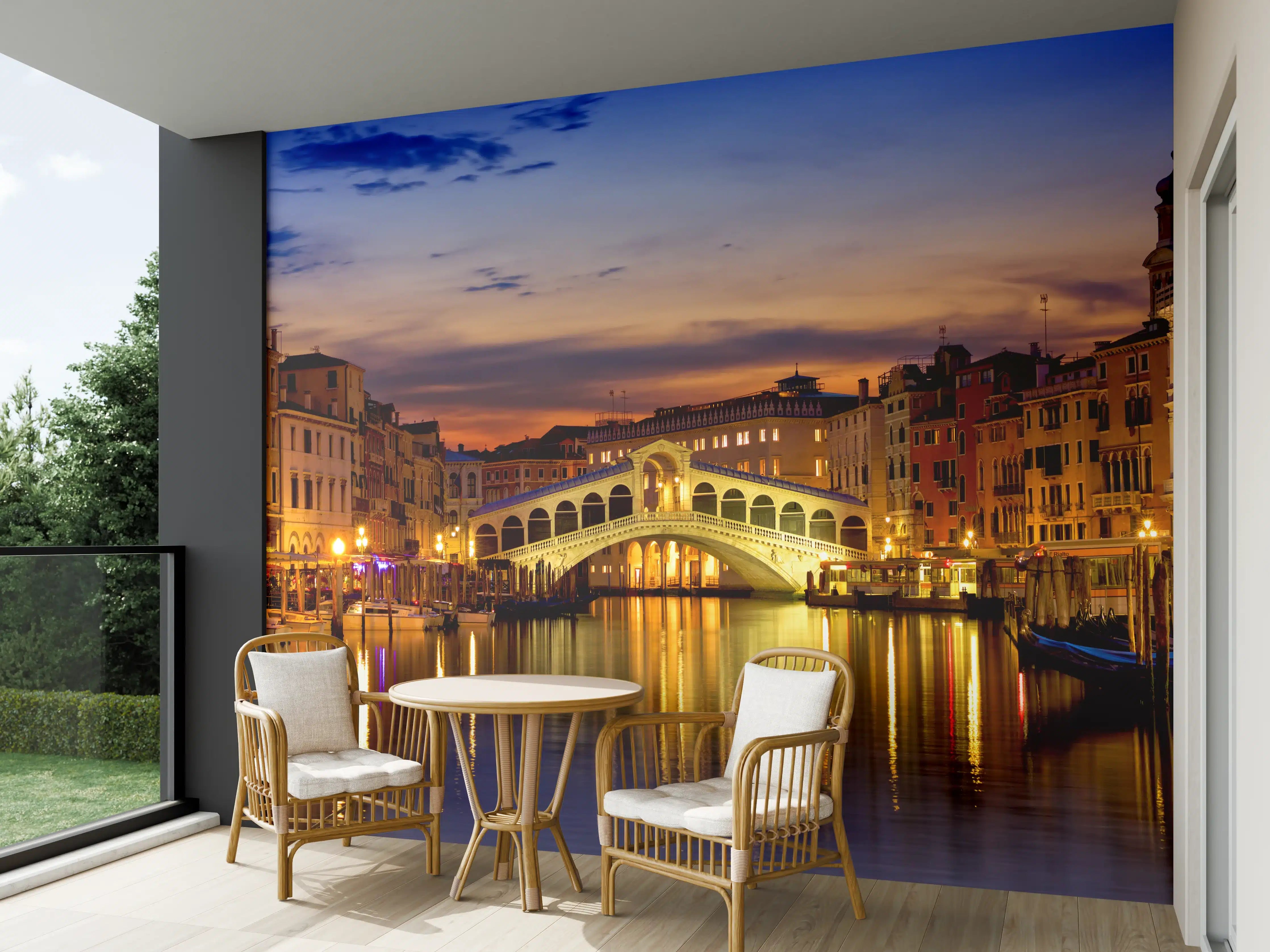 Wandverkleidung außen - Rialtobrücke in Venedig - Dämmerung