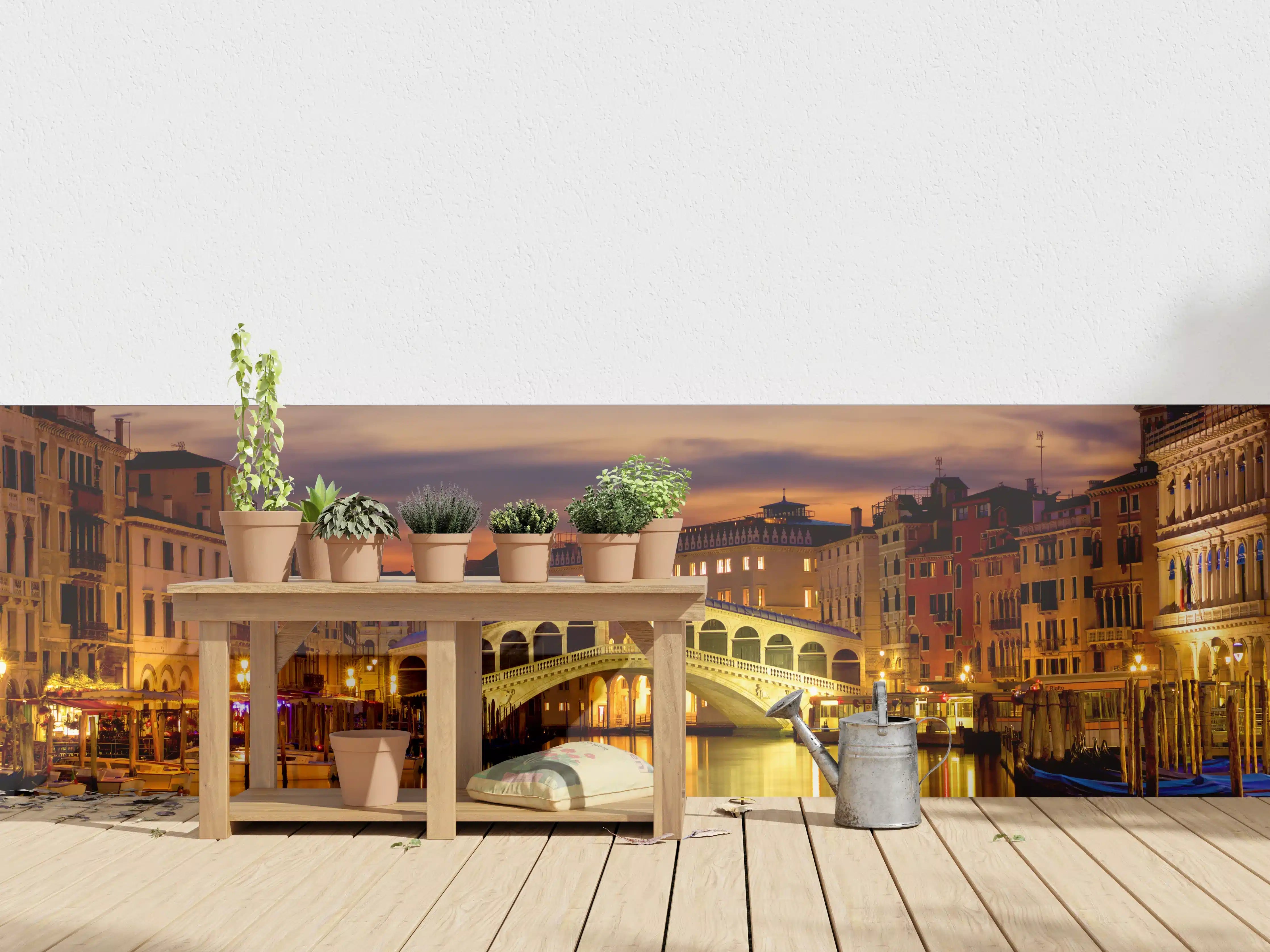 Wandverkleidung außen - Rialtobrücke in Venedig - Dämmerung