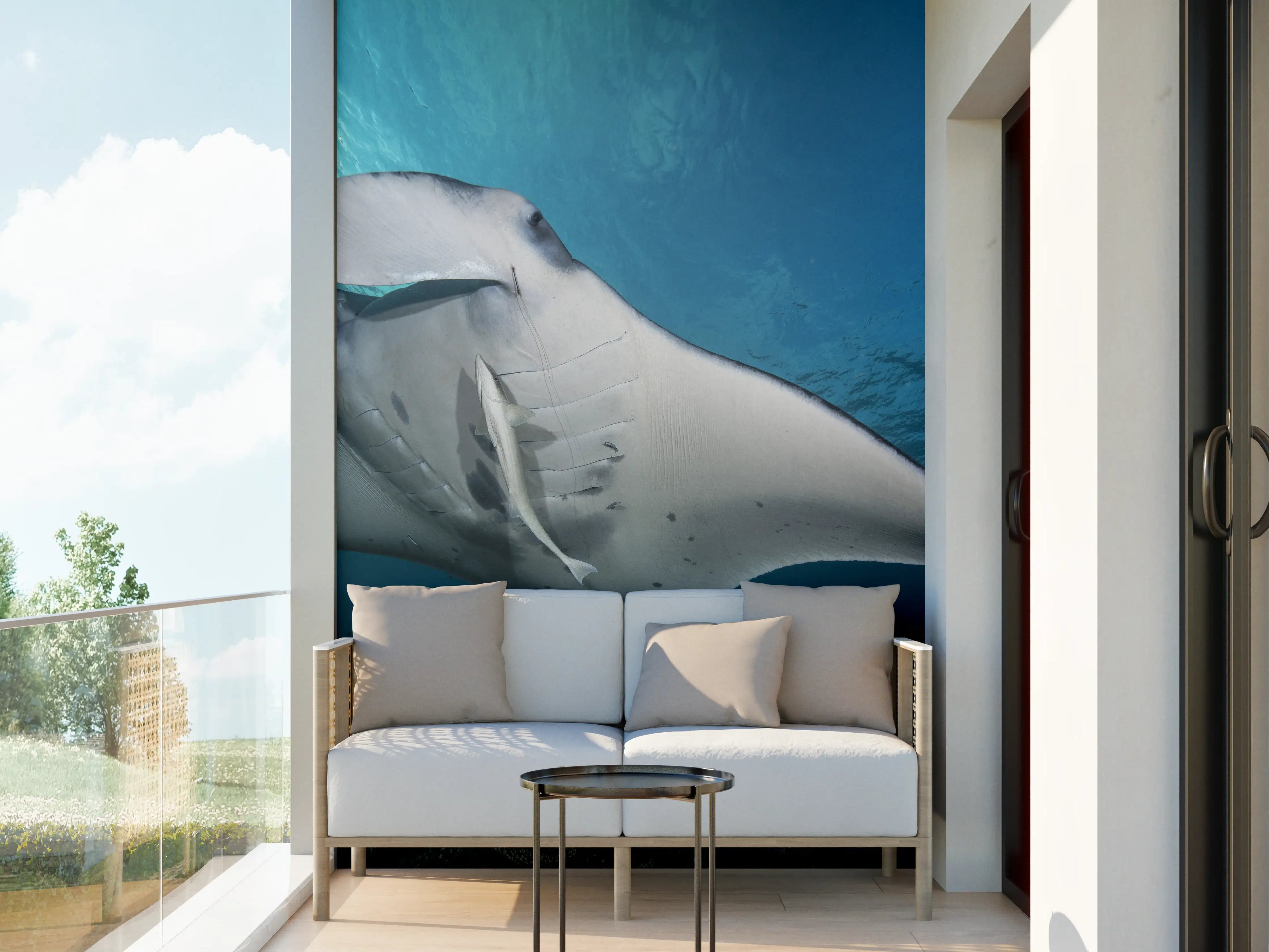 Wandverkleidung außen - Riff-Manta Unterwasser