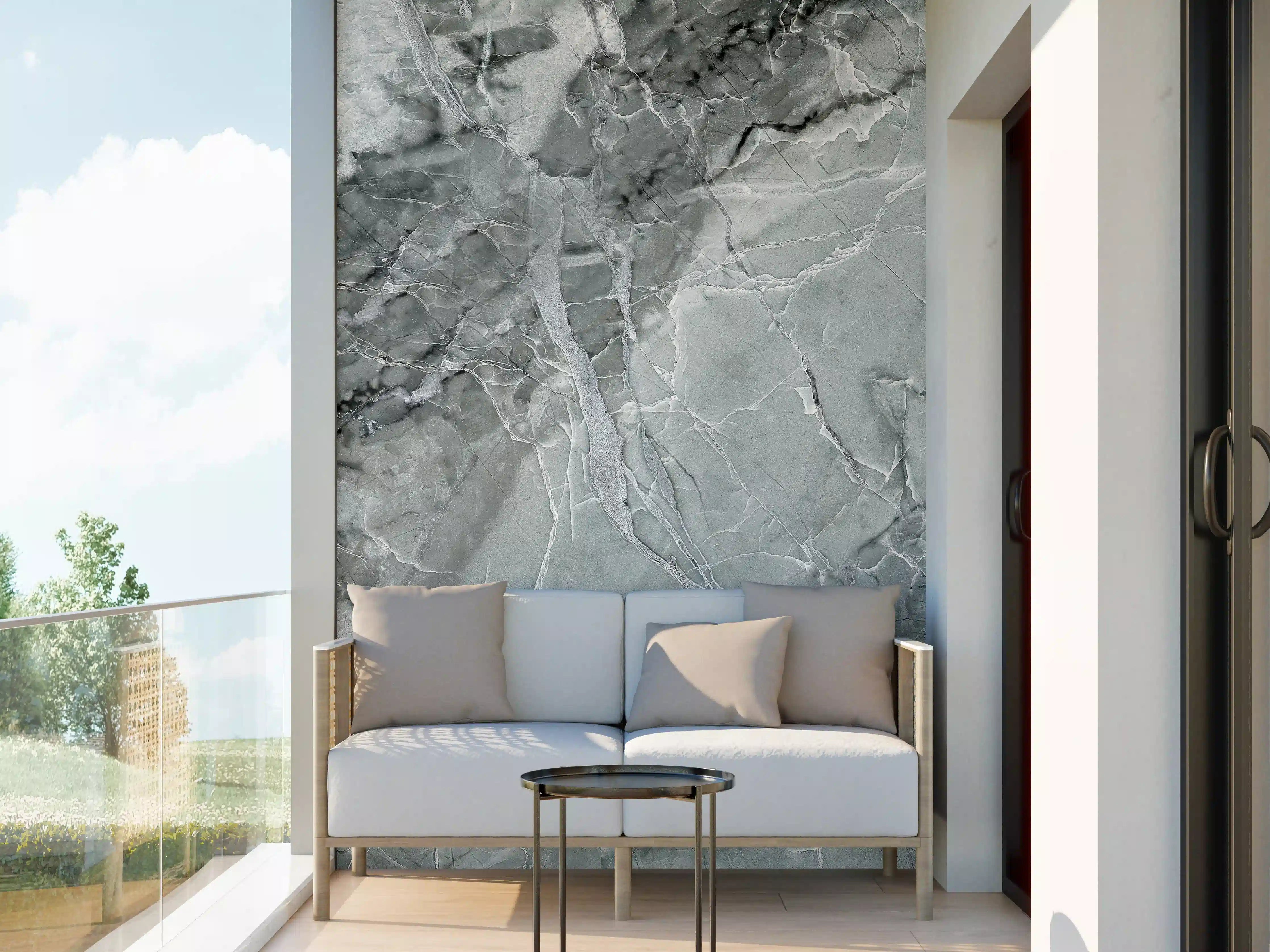 Wandverkleidung außen - Rissiger gräulicher Marmor 