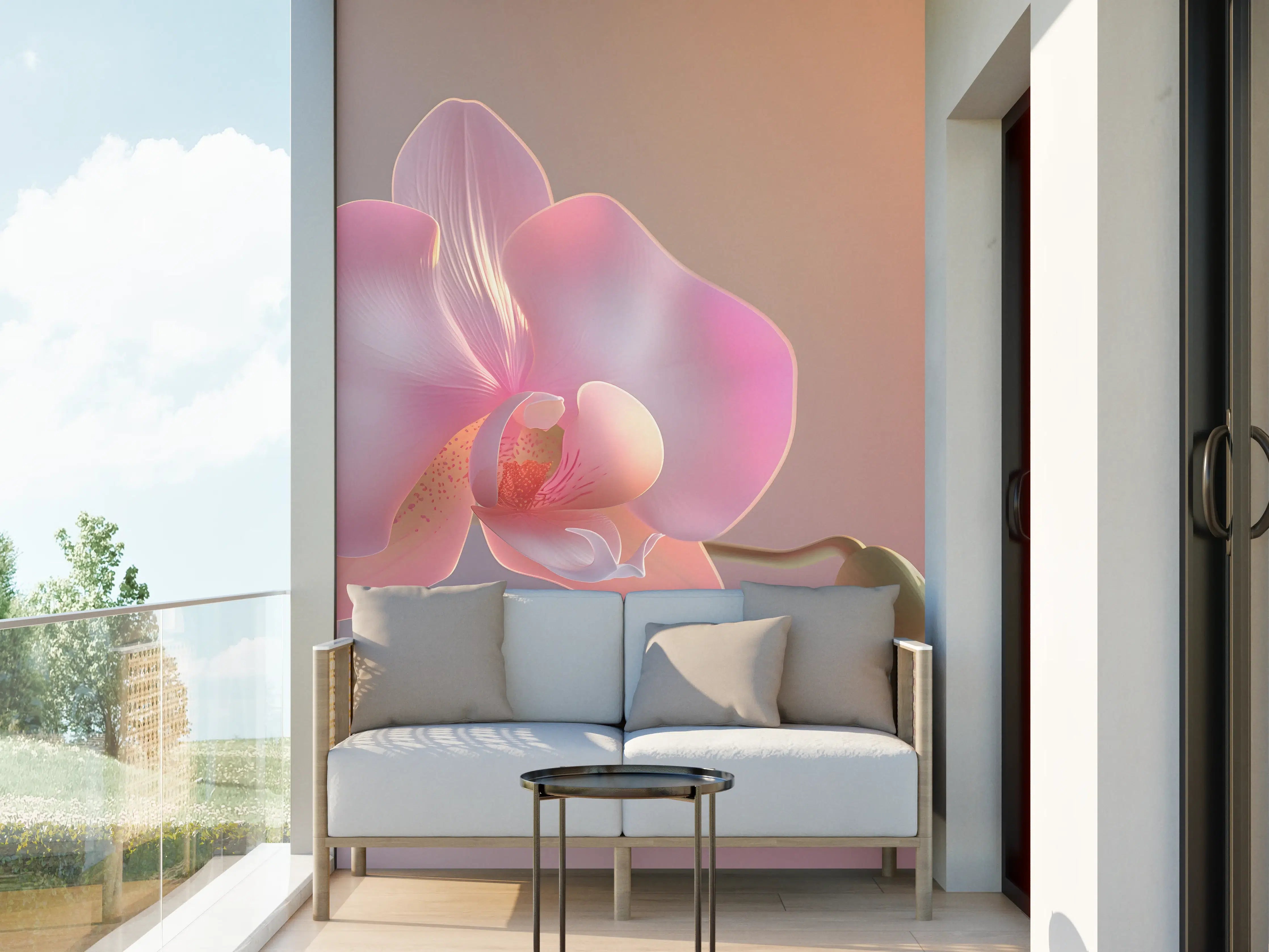 Wandverkleidung außen - Rosa Orchidee Pastellhintergrund