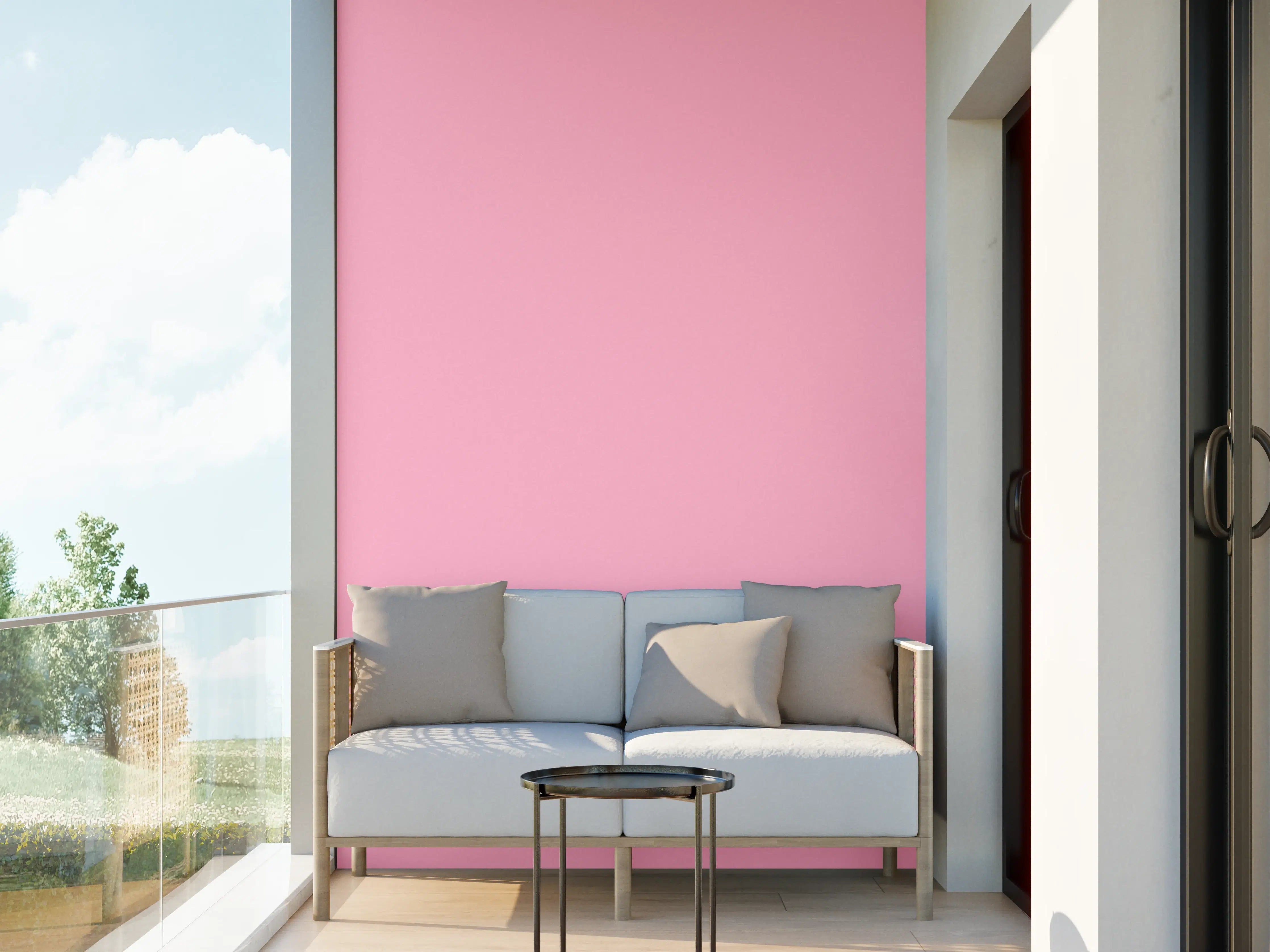 Wandverkleidung außen - Rosa Orchideen auf Pink