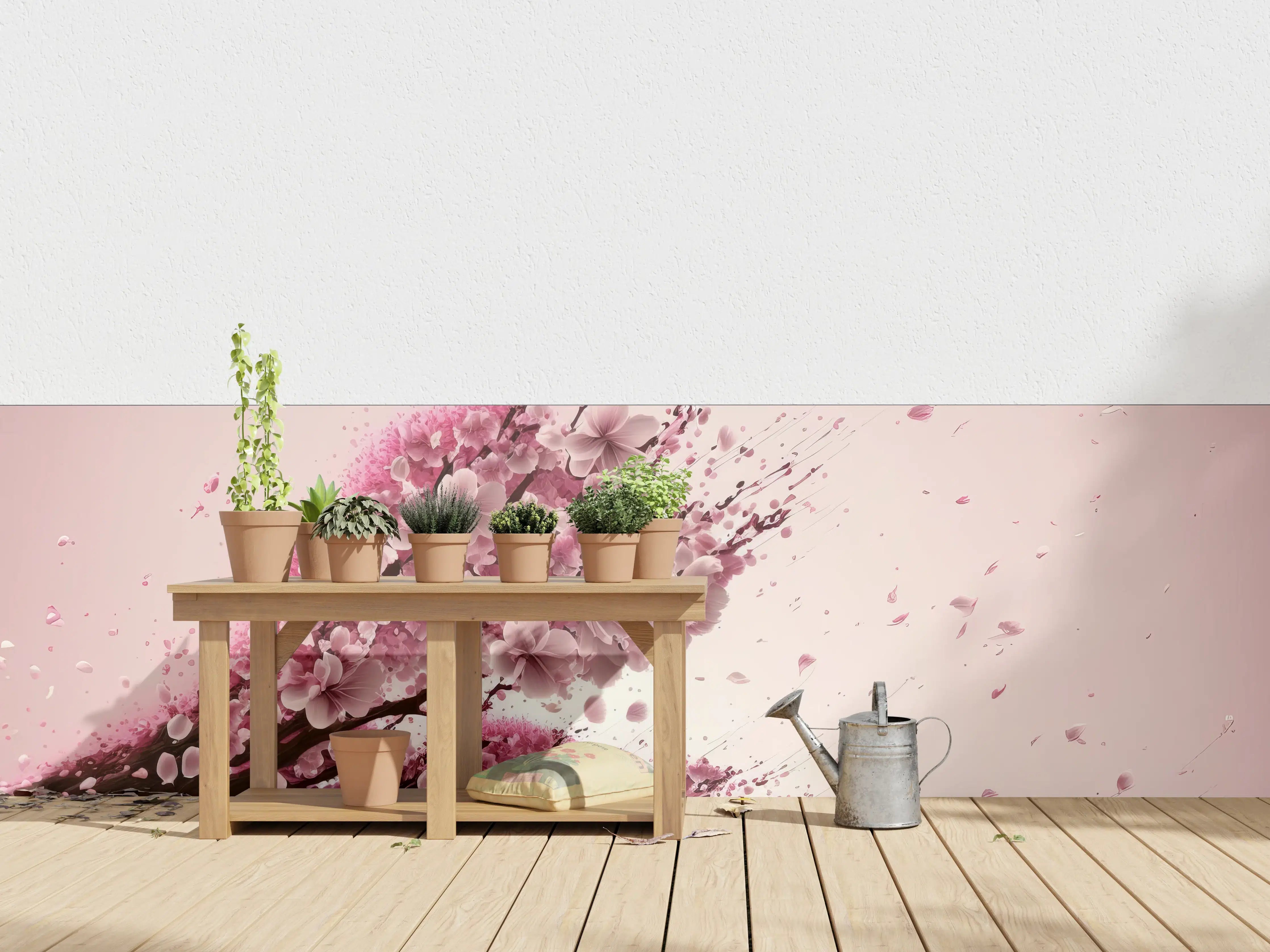Wandverkleidung außen - Rosa Sakura Kirschblütenzweig