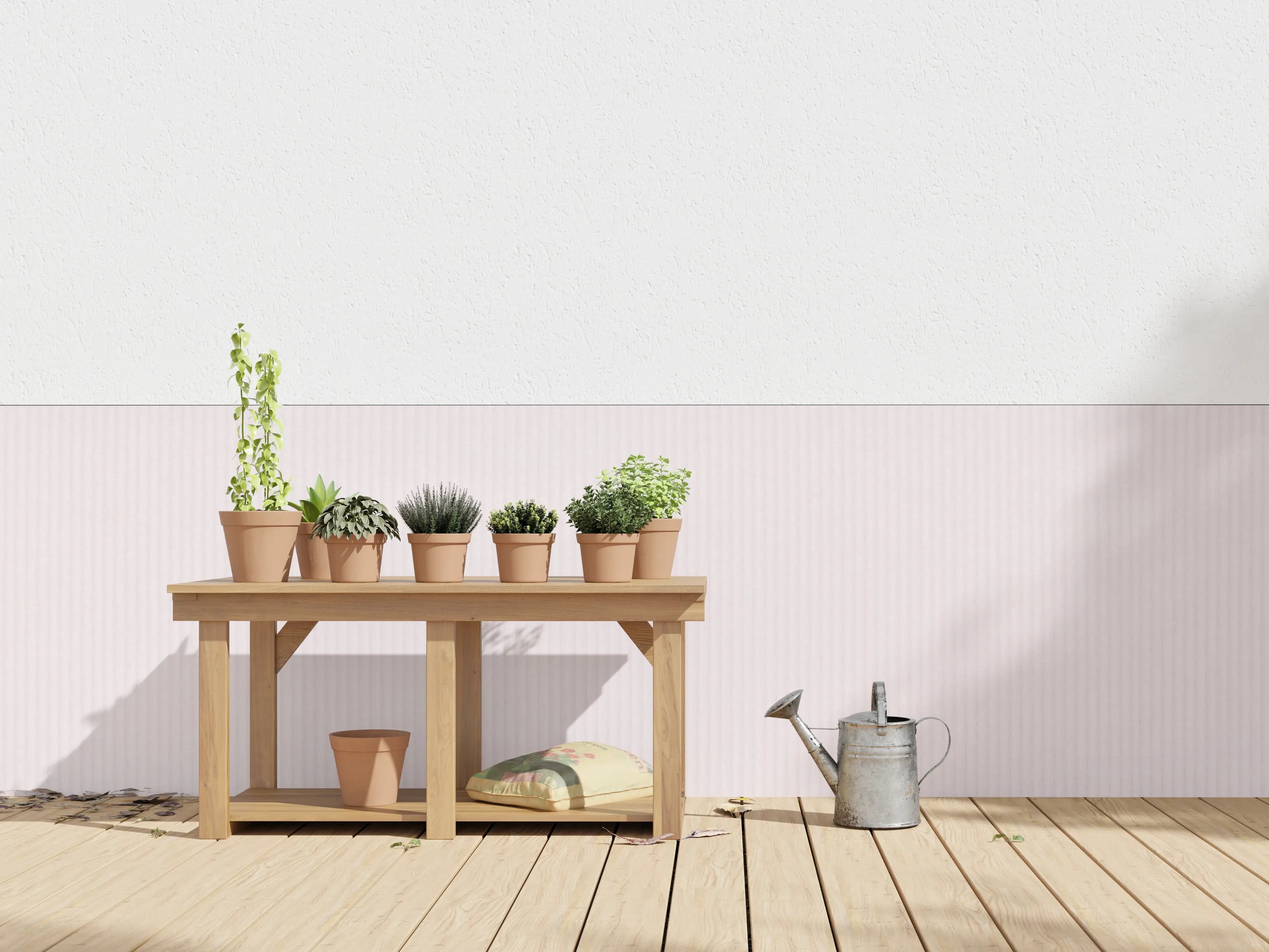 Wandverkleidung außen - Rosa Stoff 