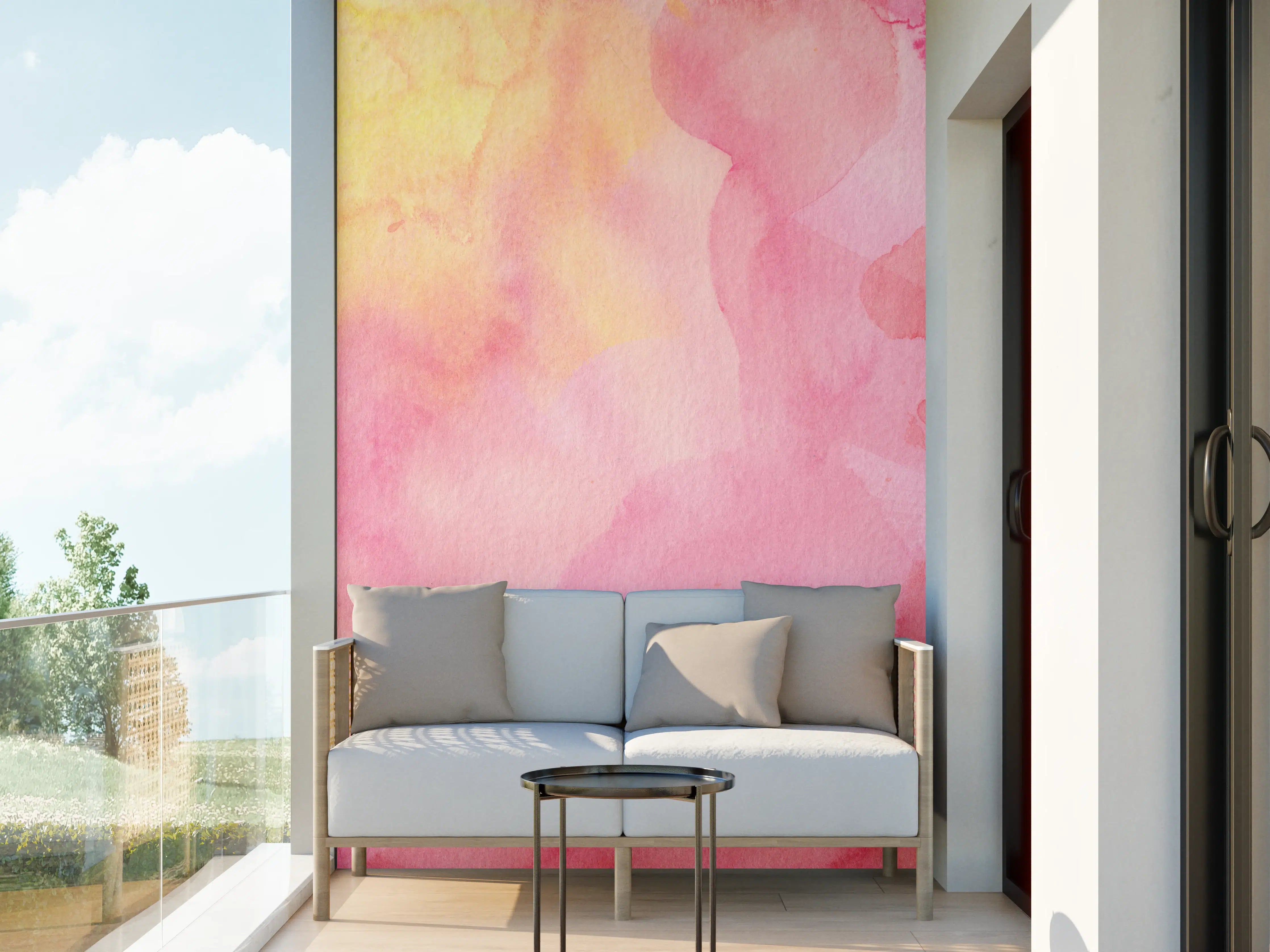 Wandverkleidung außen - Rosa Verwaschenes Farben-Design