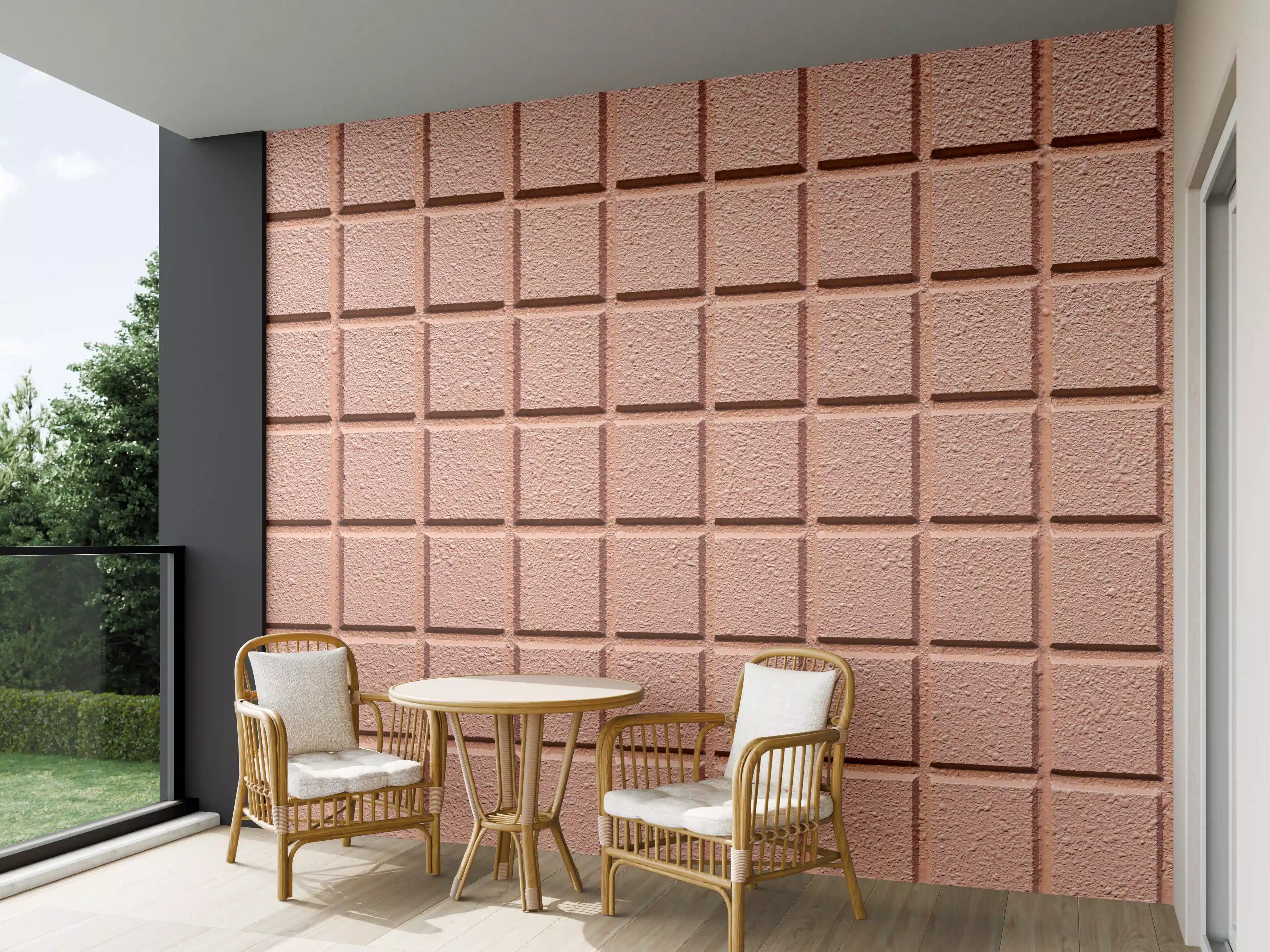 Wandverkleidung außen - Rosafarbige Steintextur