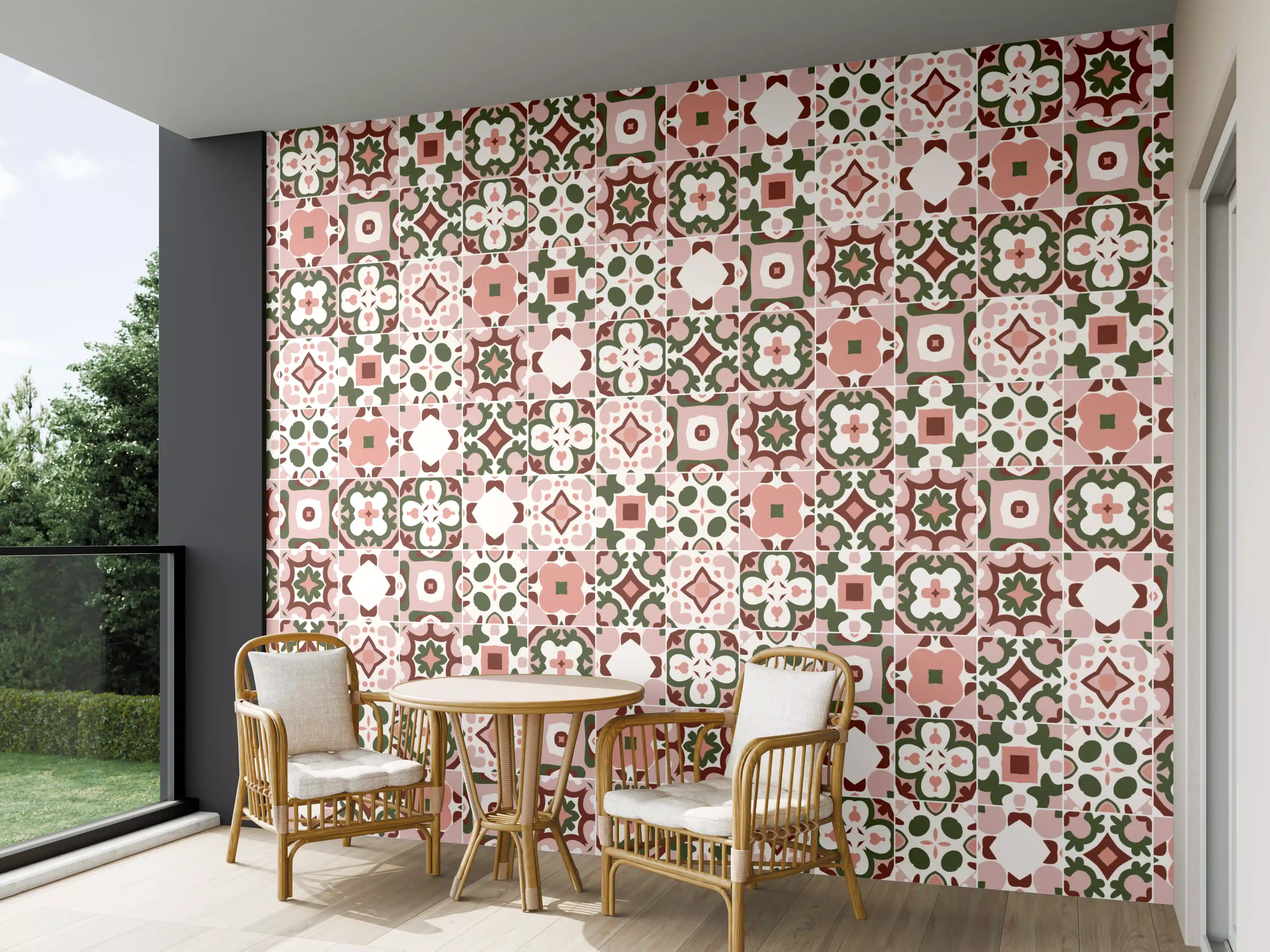Wandverkleidung außen - Rosé-Goldenes Mosaikmuster
