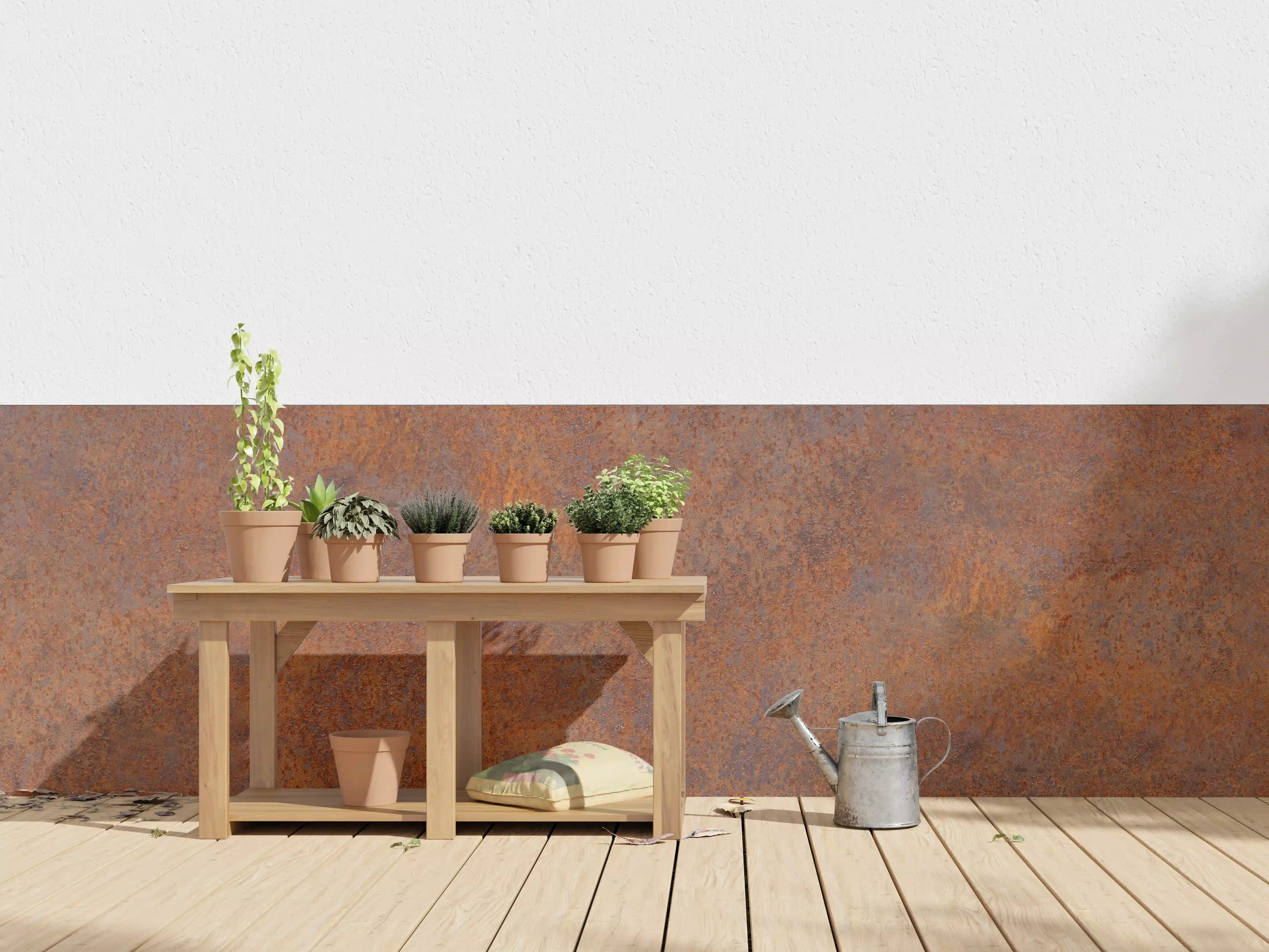 Wandverkleidung außen - Rostiges Metall