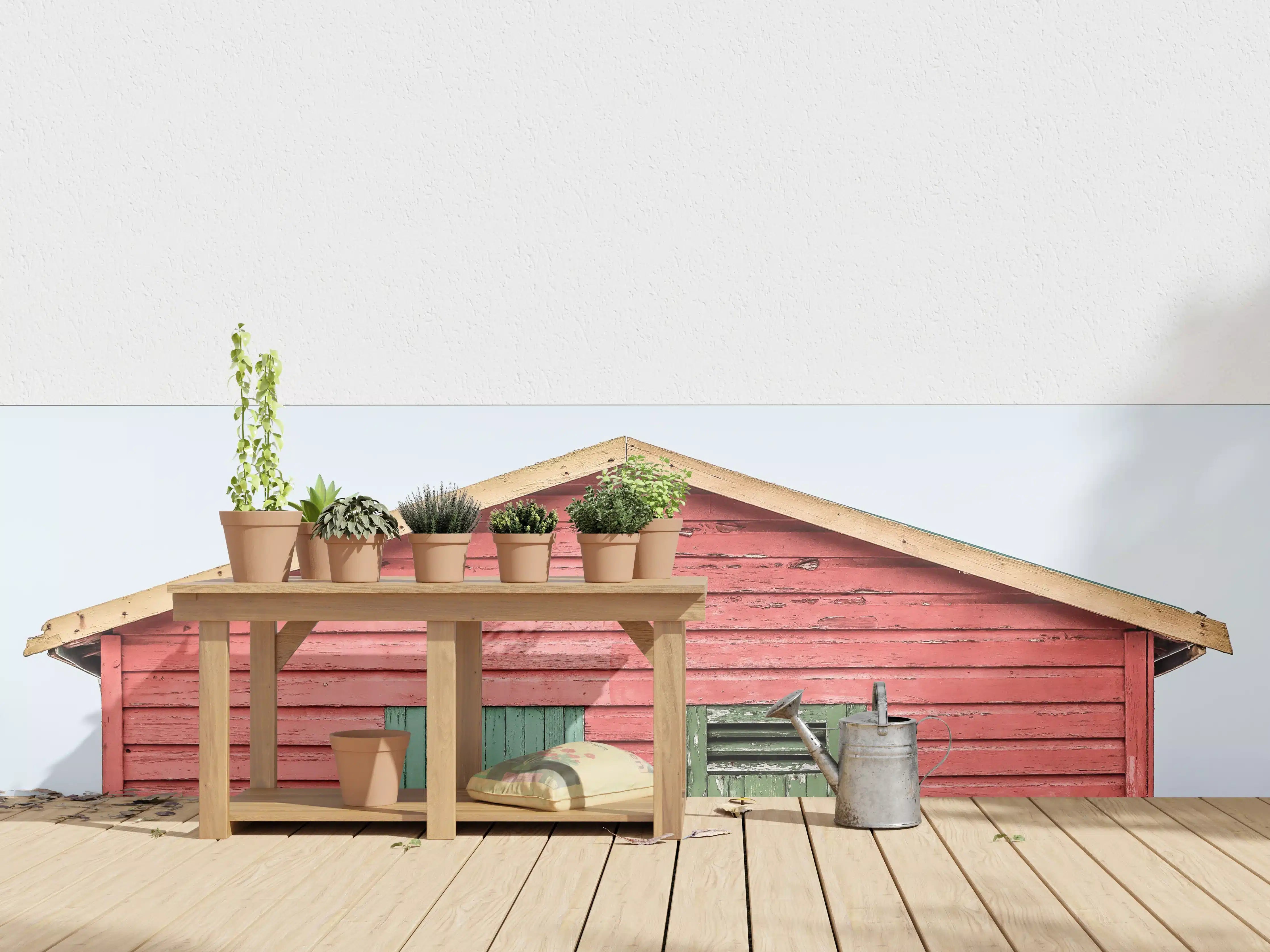 Wandverkleidung außen - Roter Strandhütte am Meer