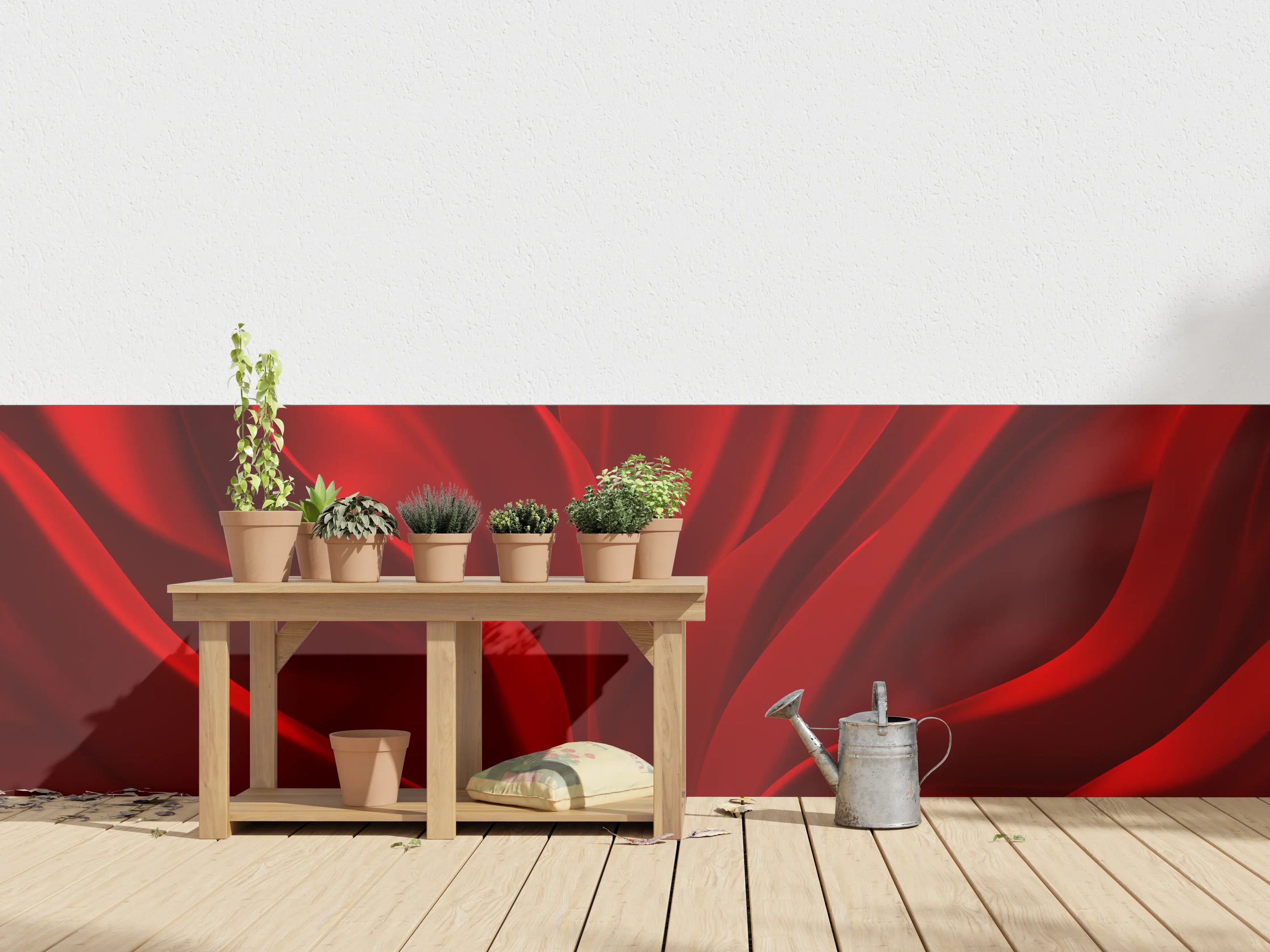 Wandverkleidung außen - Rotes Wellen Muster
