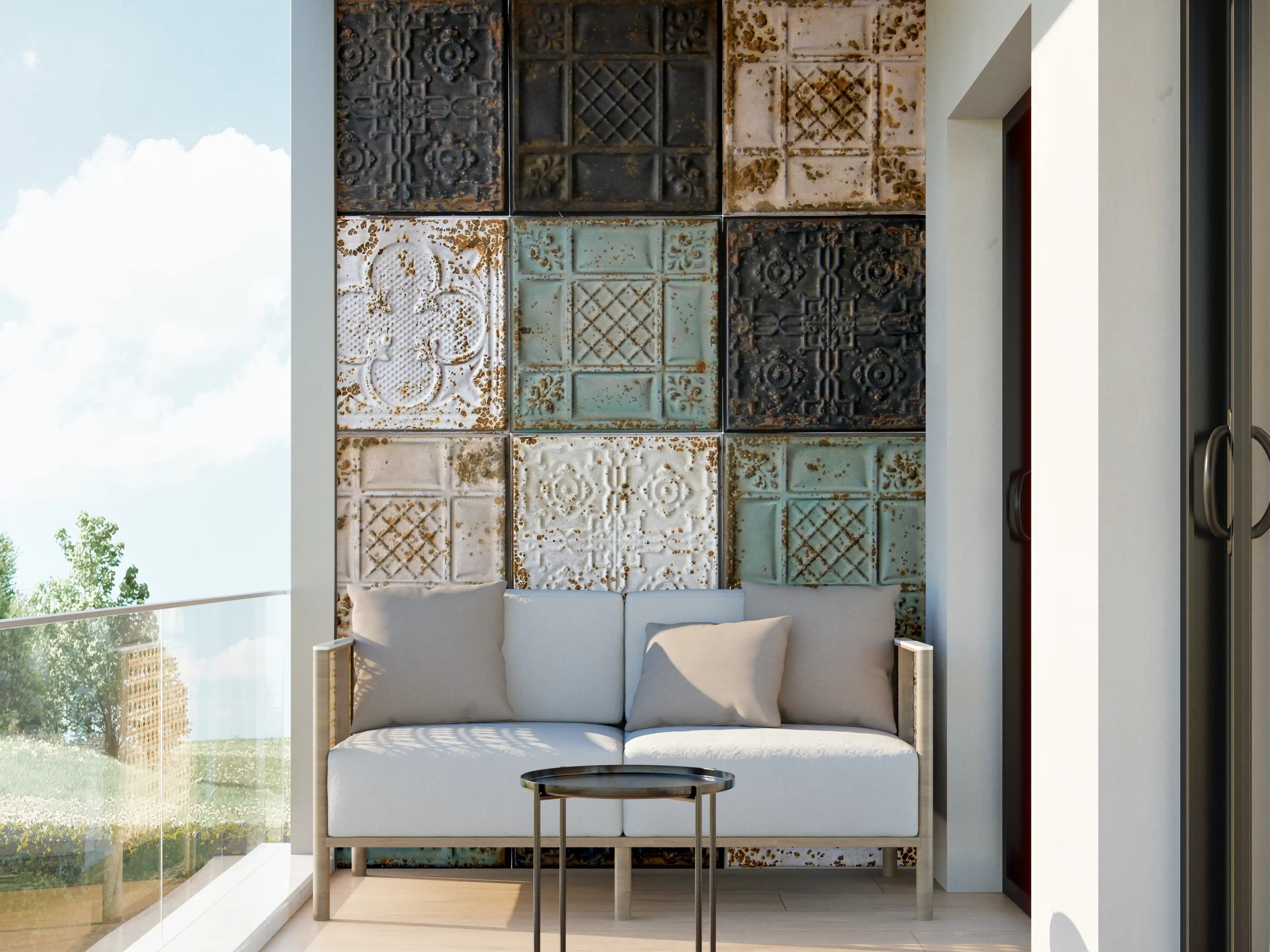 Wandverkleidung außen - Rustikal aussehende orientalische Deckenplatten