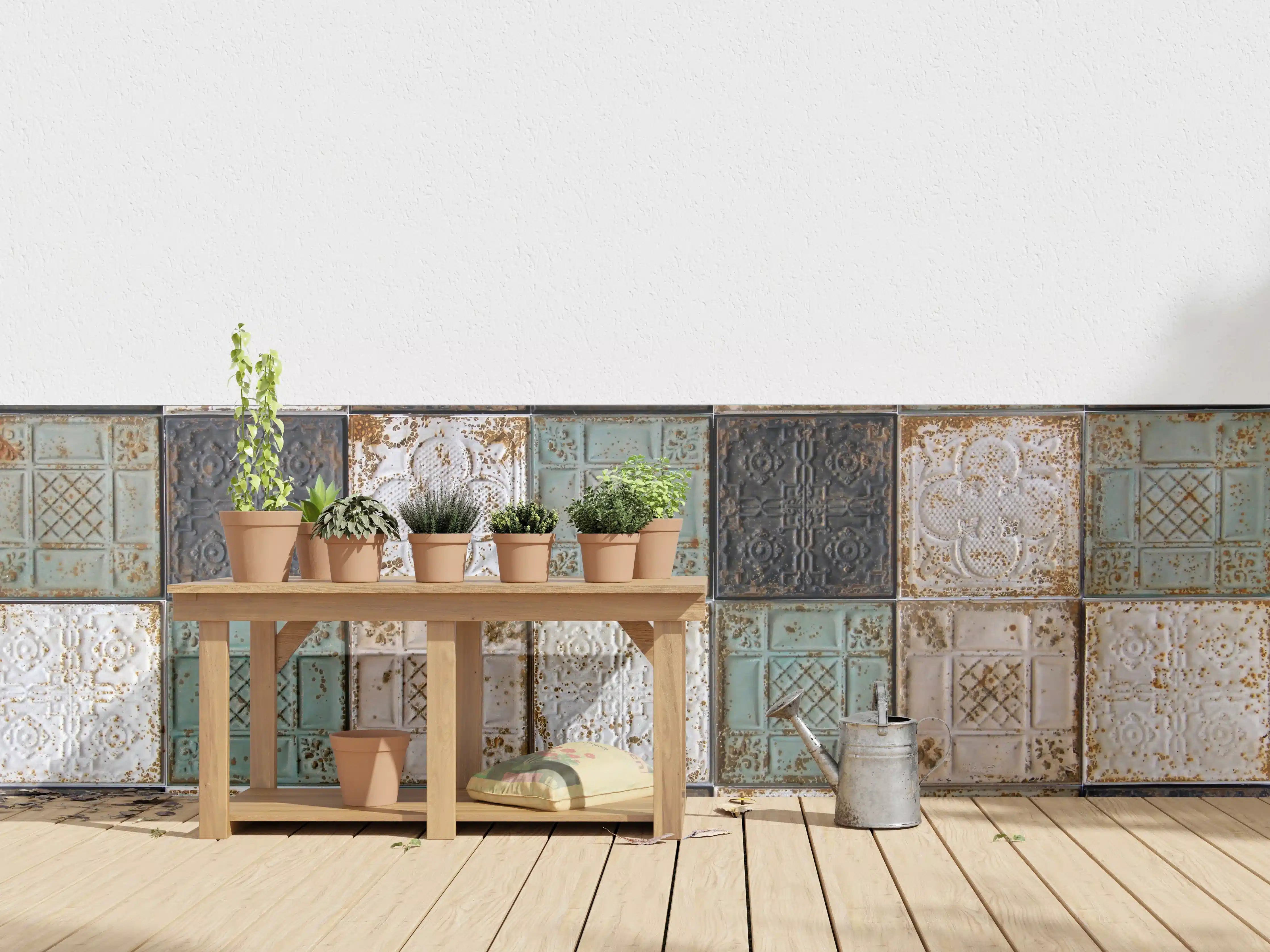 Wandverkleidung außen - Rustikal aussehende orientalische Deckenplatten