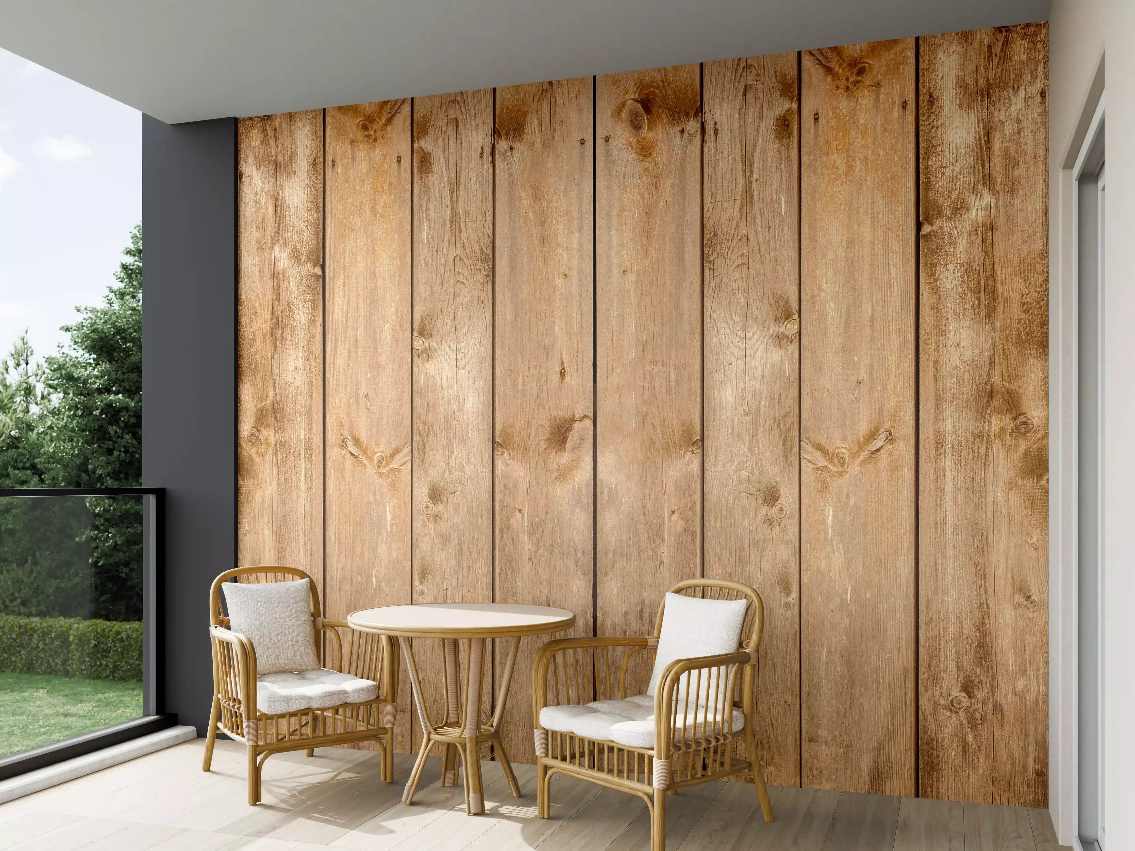 Wandverkleidung außen - Rustikale Holzpaneele Braun