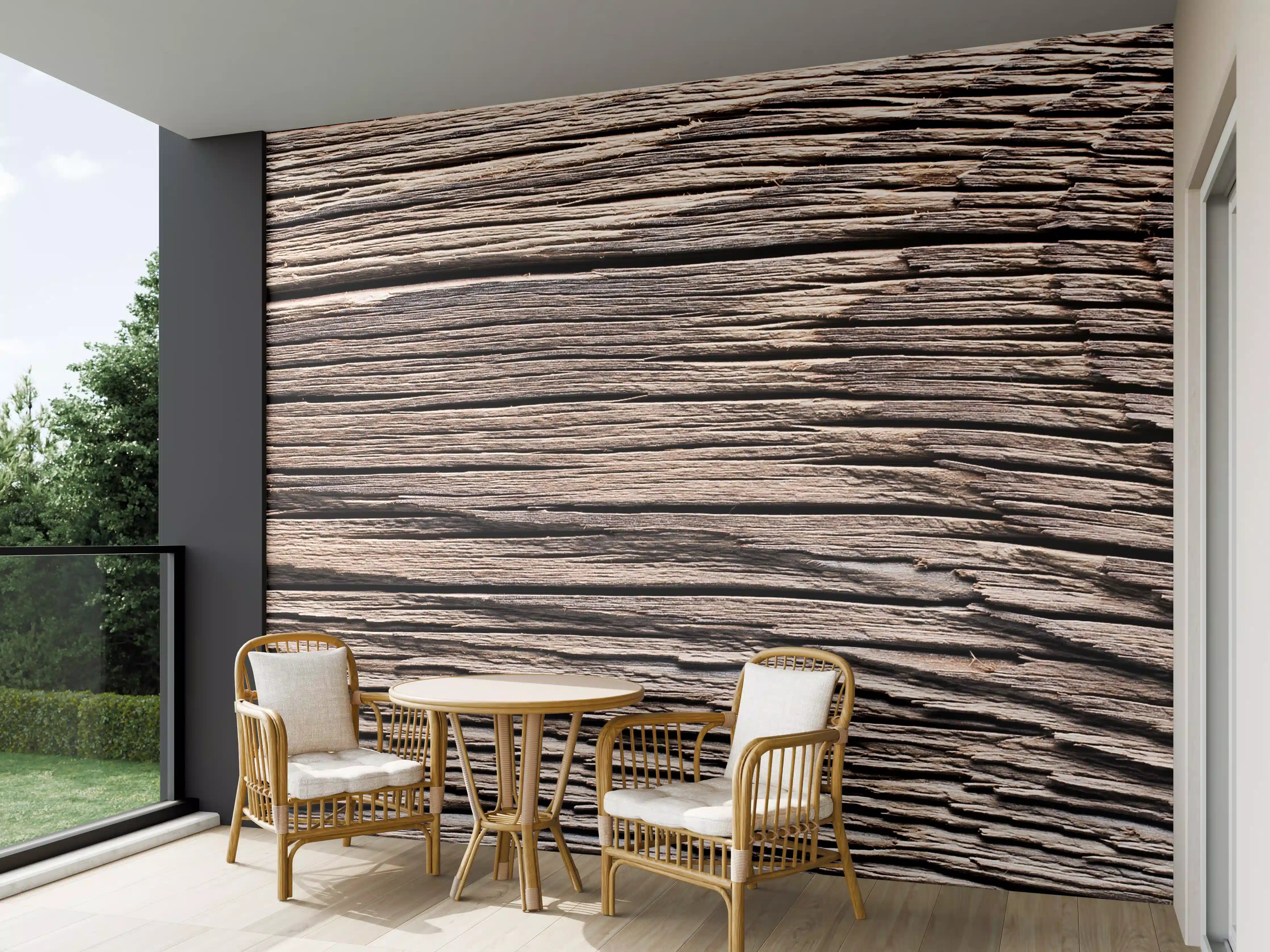 Wandverkleidung außen - Rustikale Holzstruktur im Detail