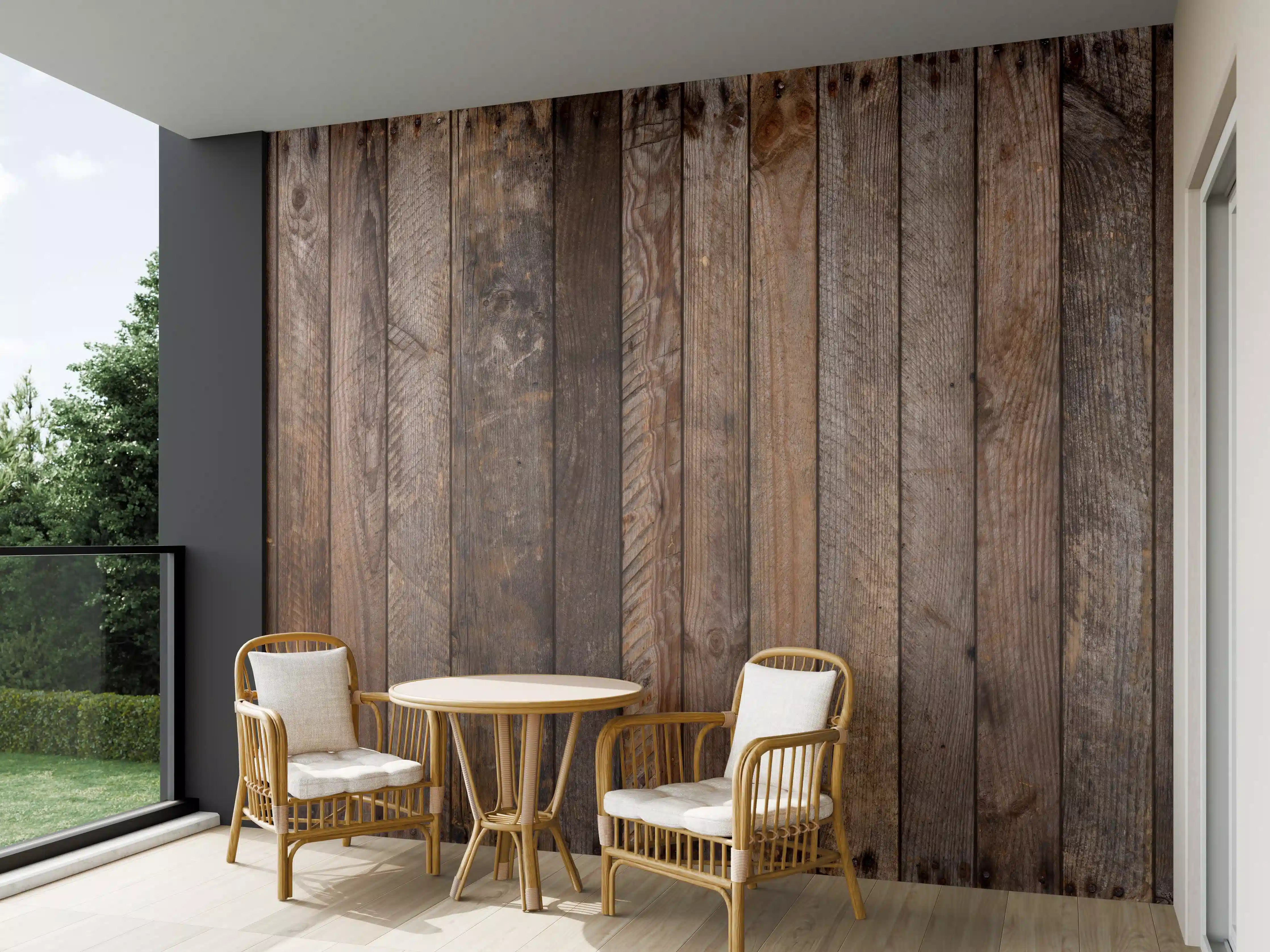 Wandverkleidung außen - Rustikale Holzstruktur mit Nägeln
