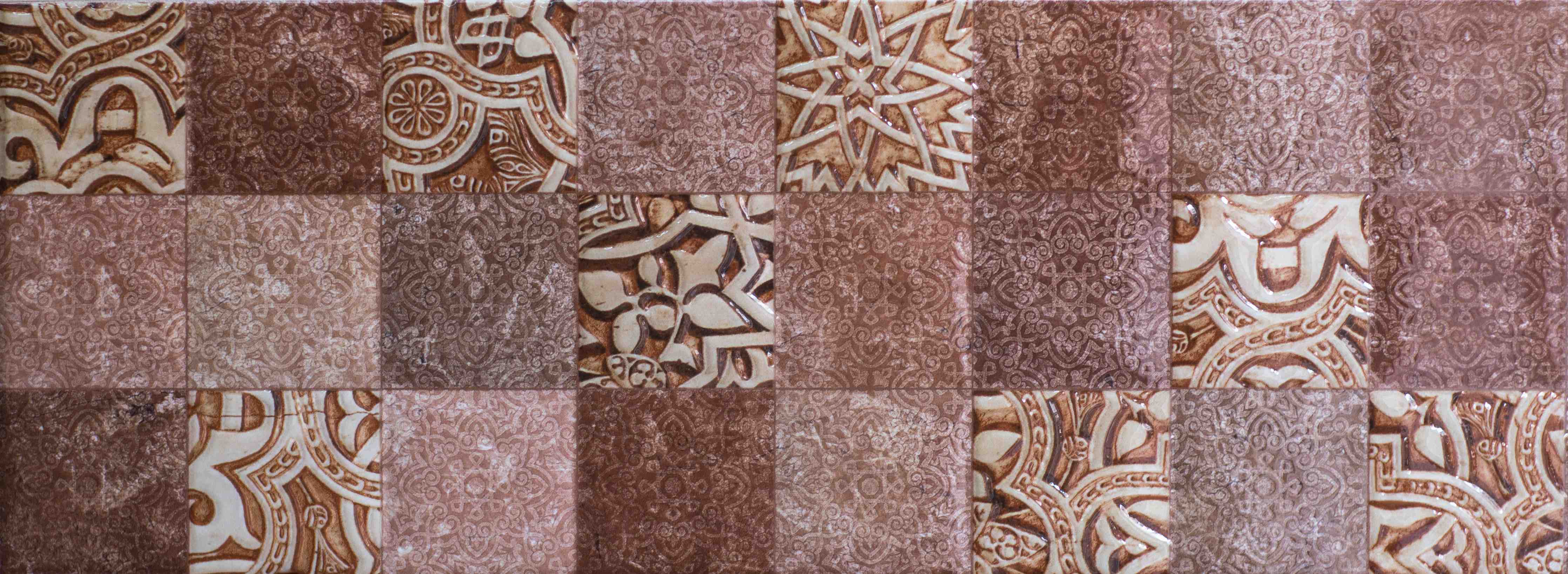 Wandverkleidung außen-Rustikale Terrakotta-Fliesen mit Muster