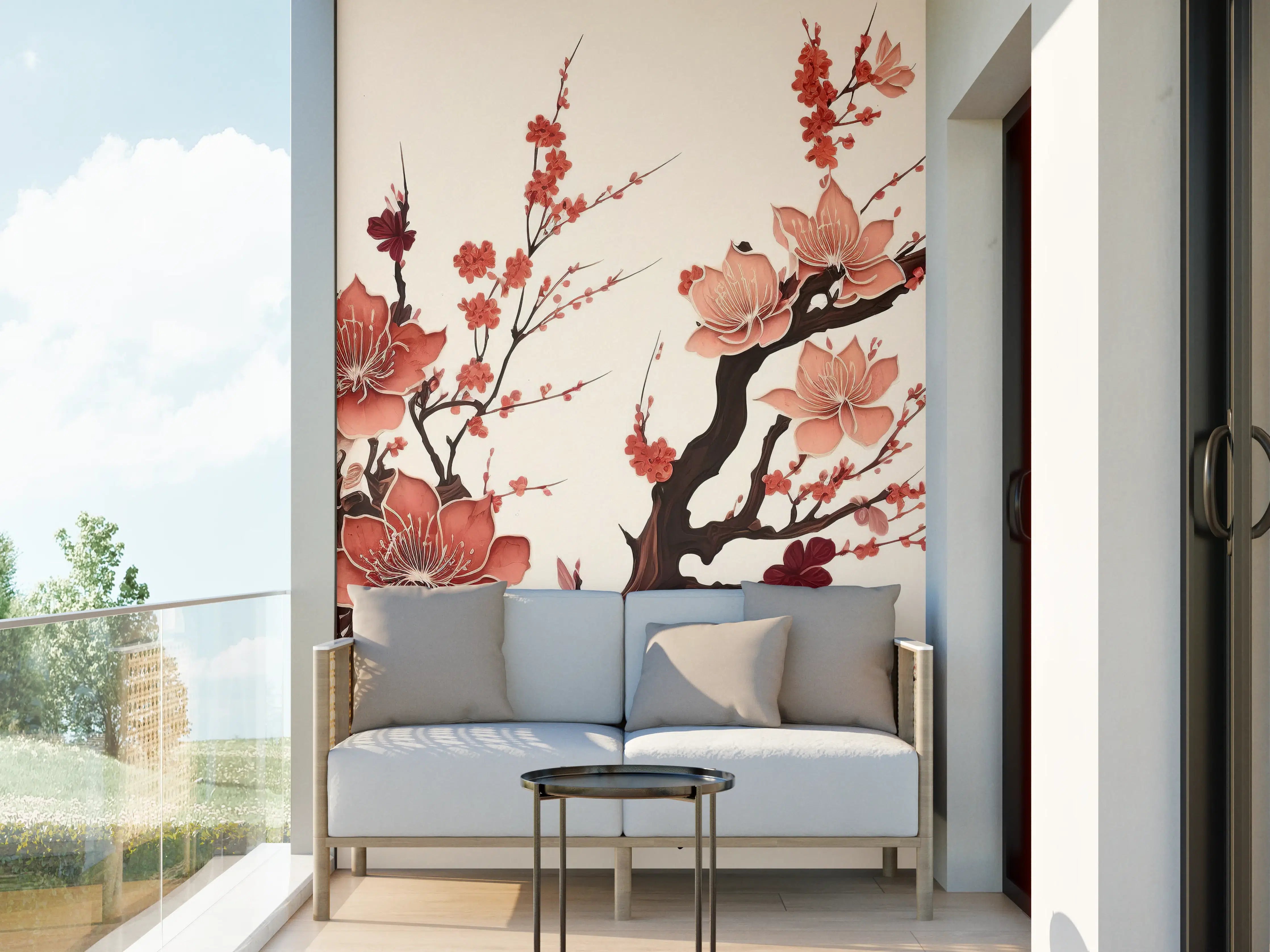 Wandverkleidung außen - Sakura Kirschblüte Aquarell