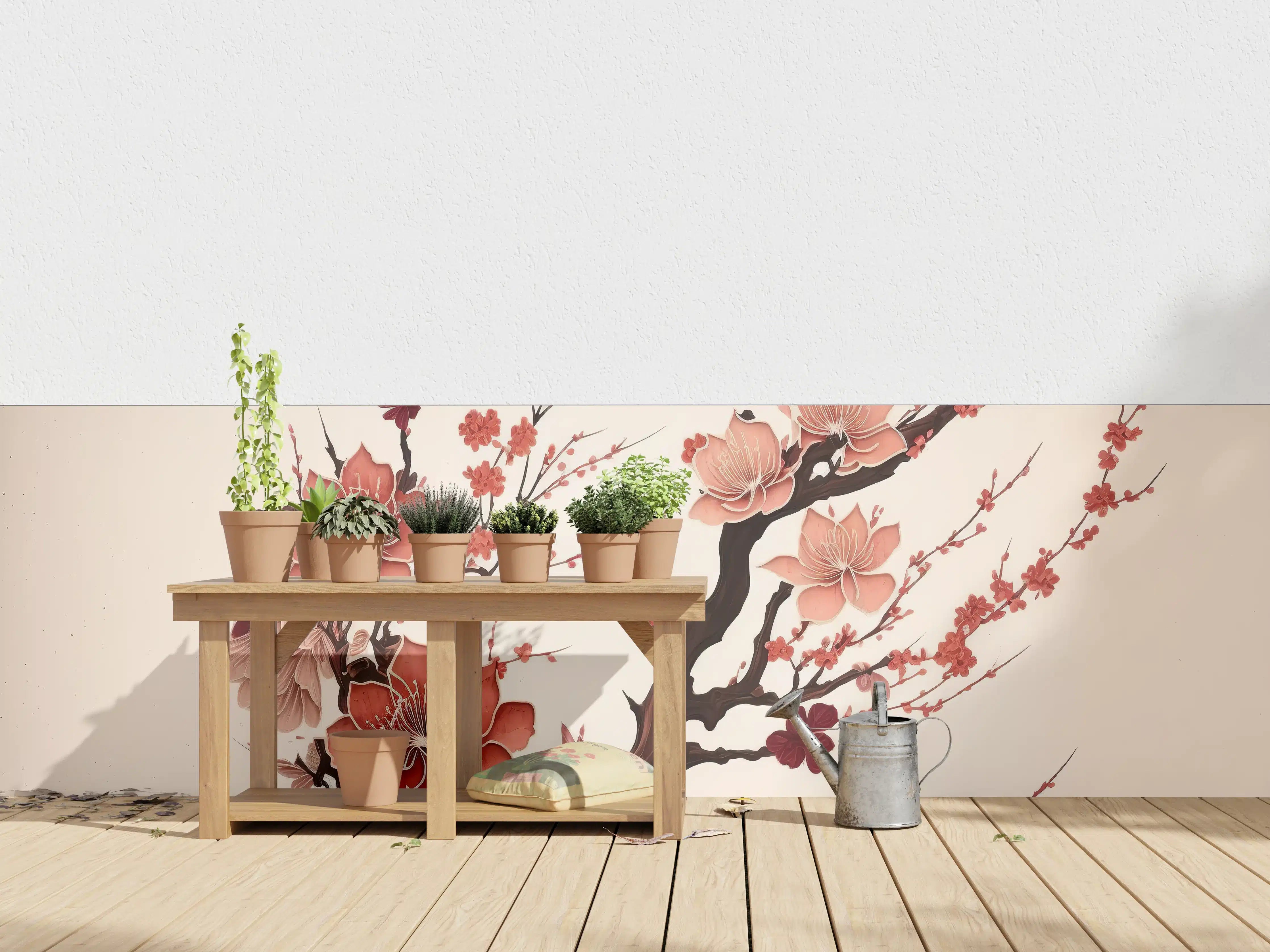 Wandverkleidung außen - Sakura Kirschblüte Aquarell